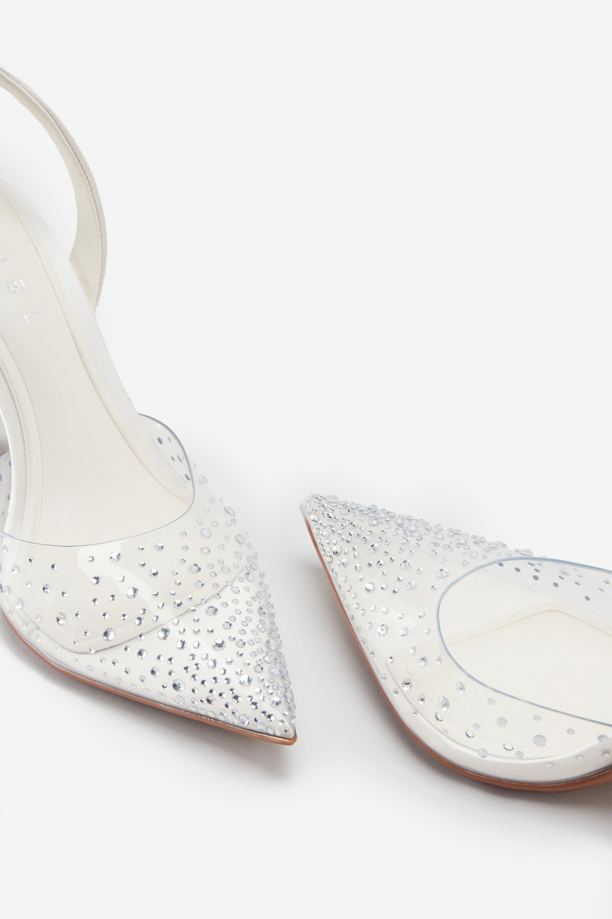 Covergirl | Ivory Diamante Sling Back Pointed Heels