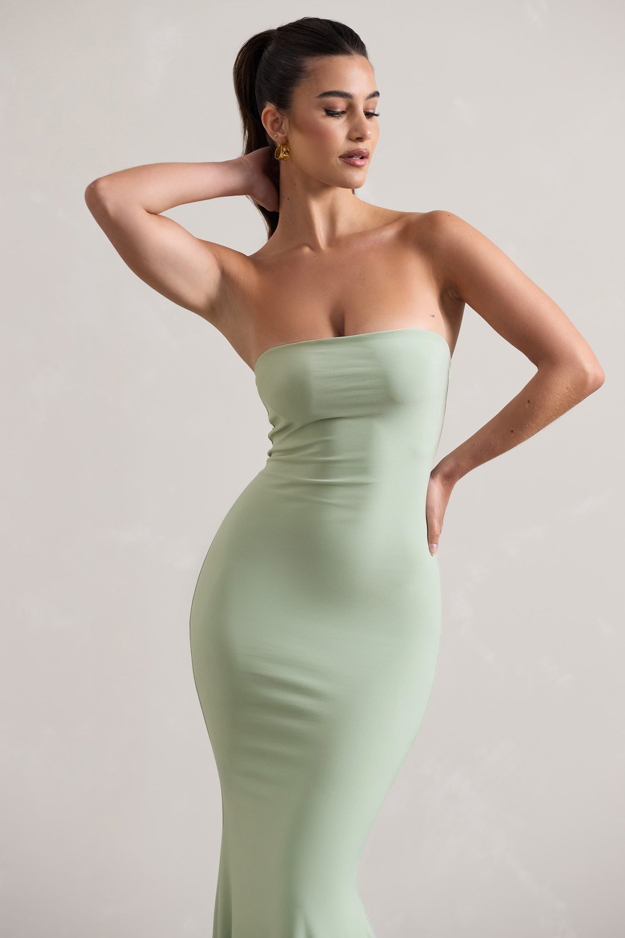 Ceremony | Pale Green Bandeau Maxi Dress