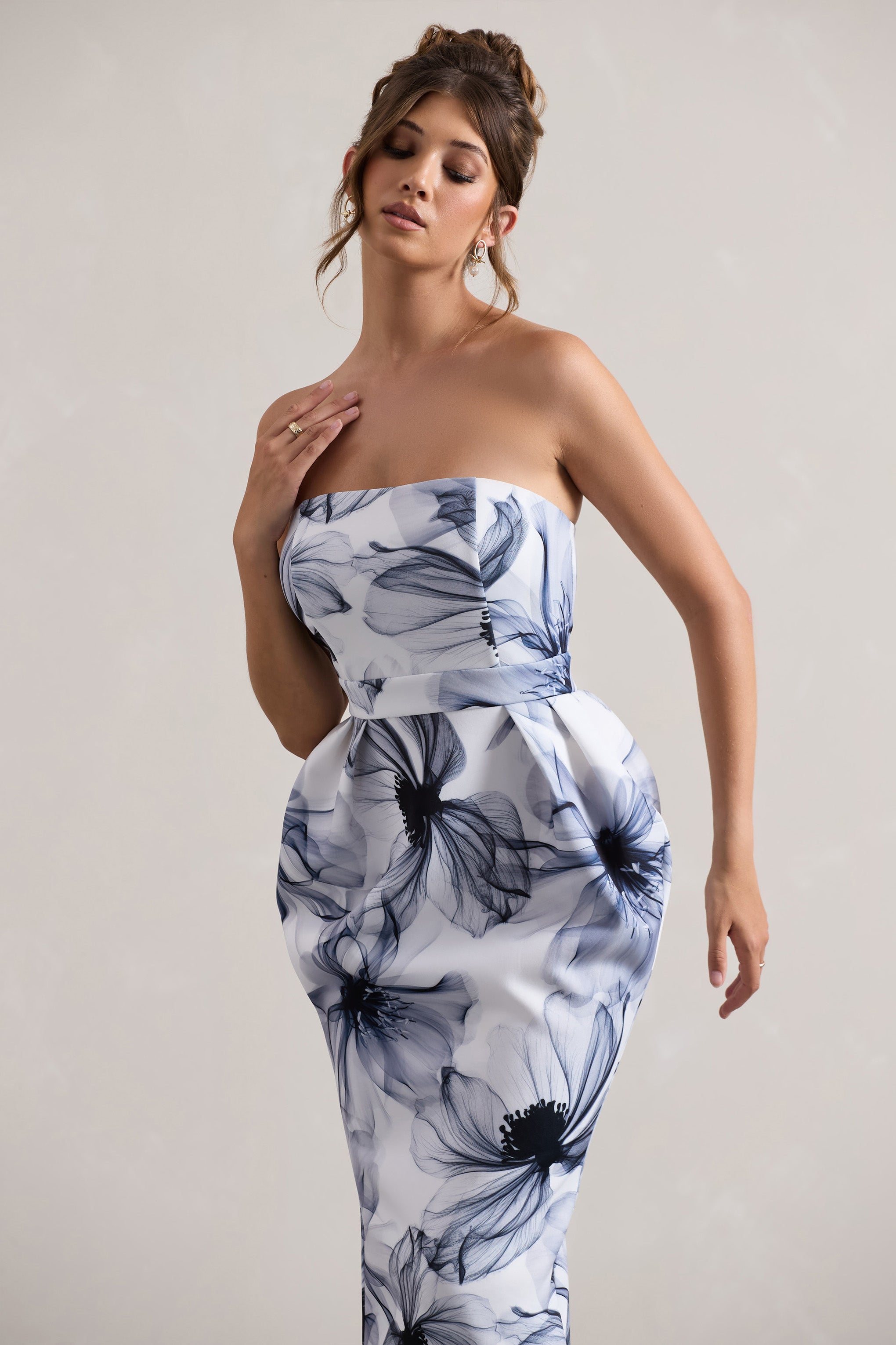 Chateau | Mono Print Bandeau Midi Dress