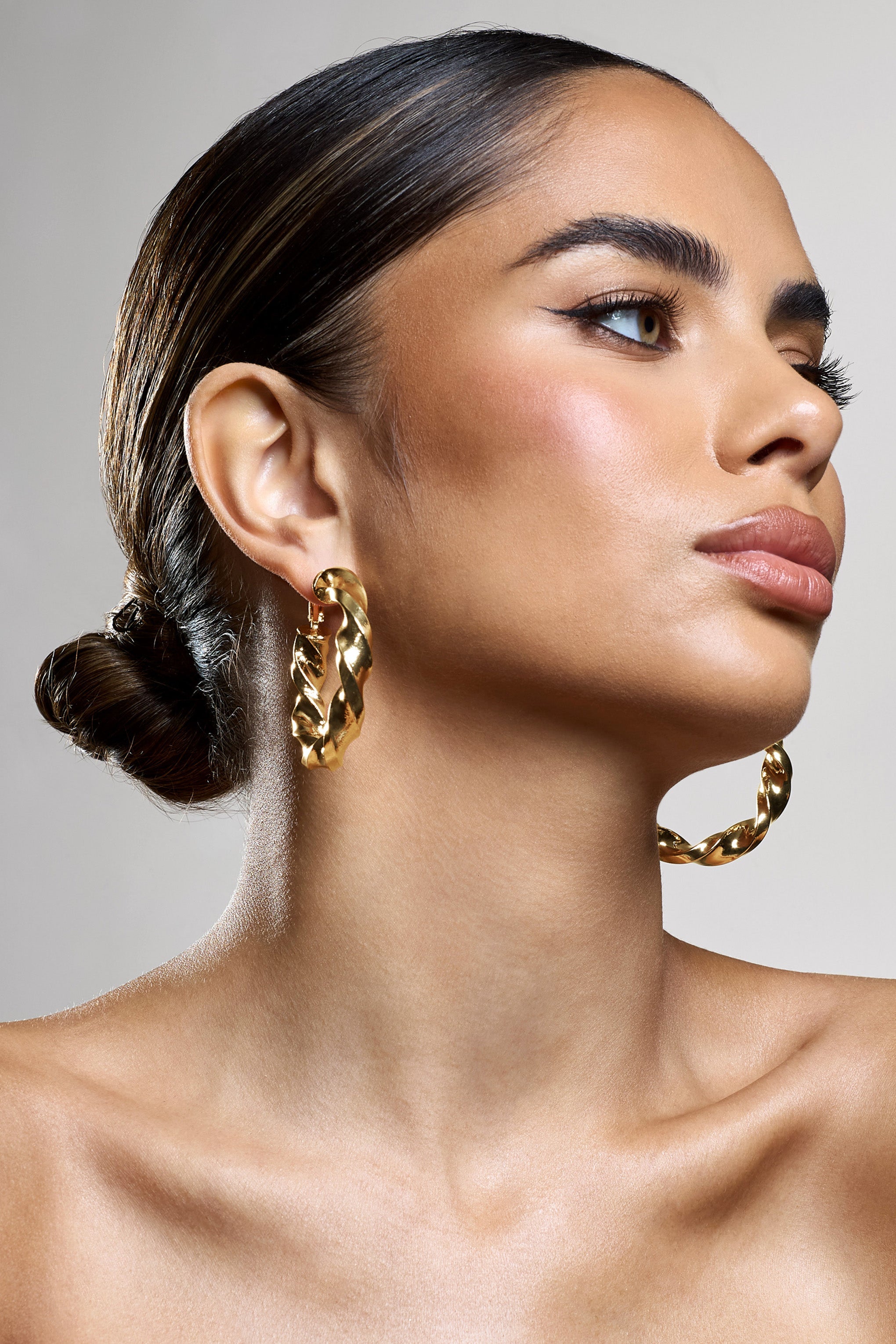 Lucid | Gold Chunky Twist Hoop Earrings