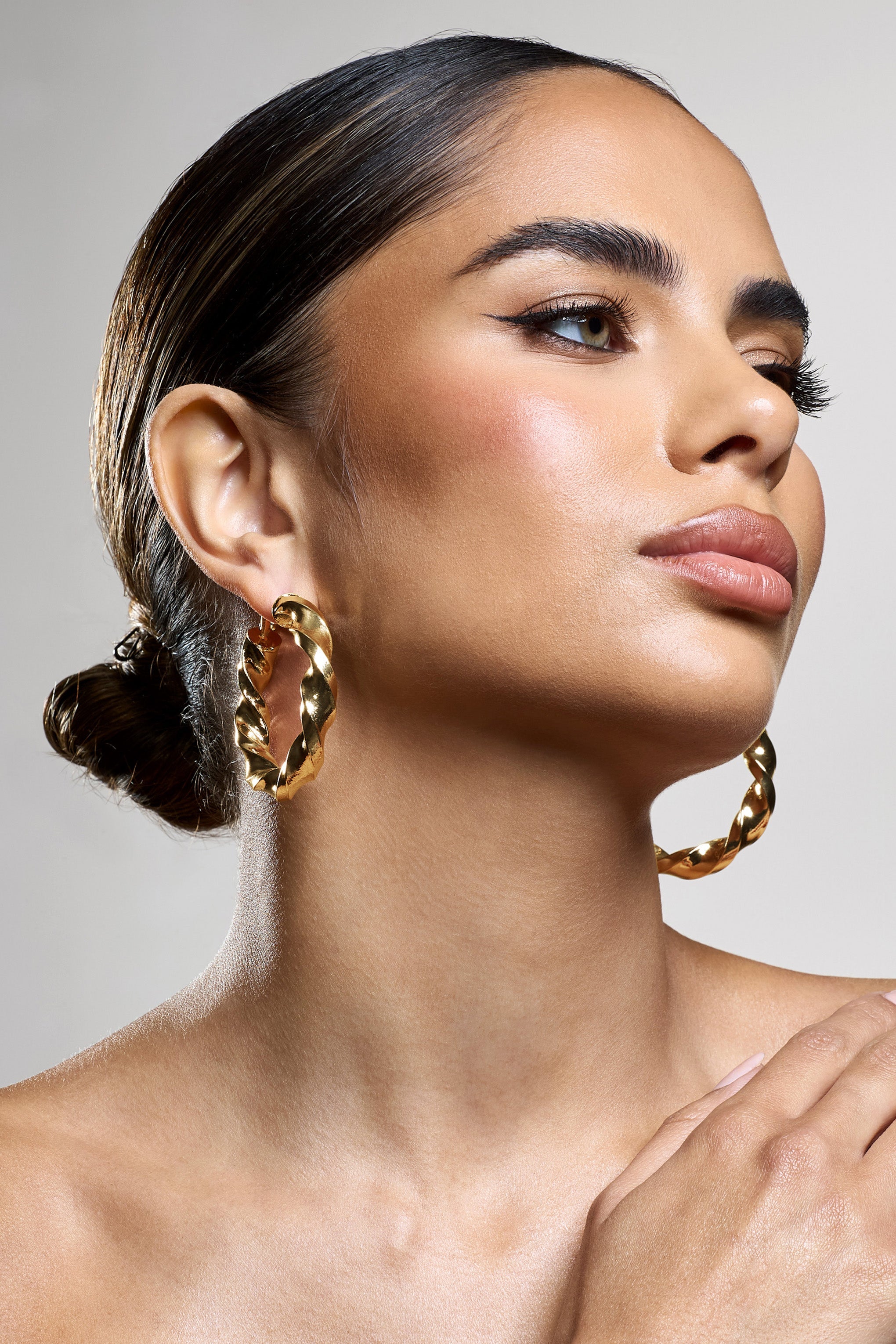 Lucid | Gold Chunky Twist Hoop Earrings
