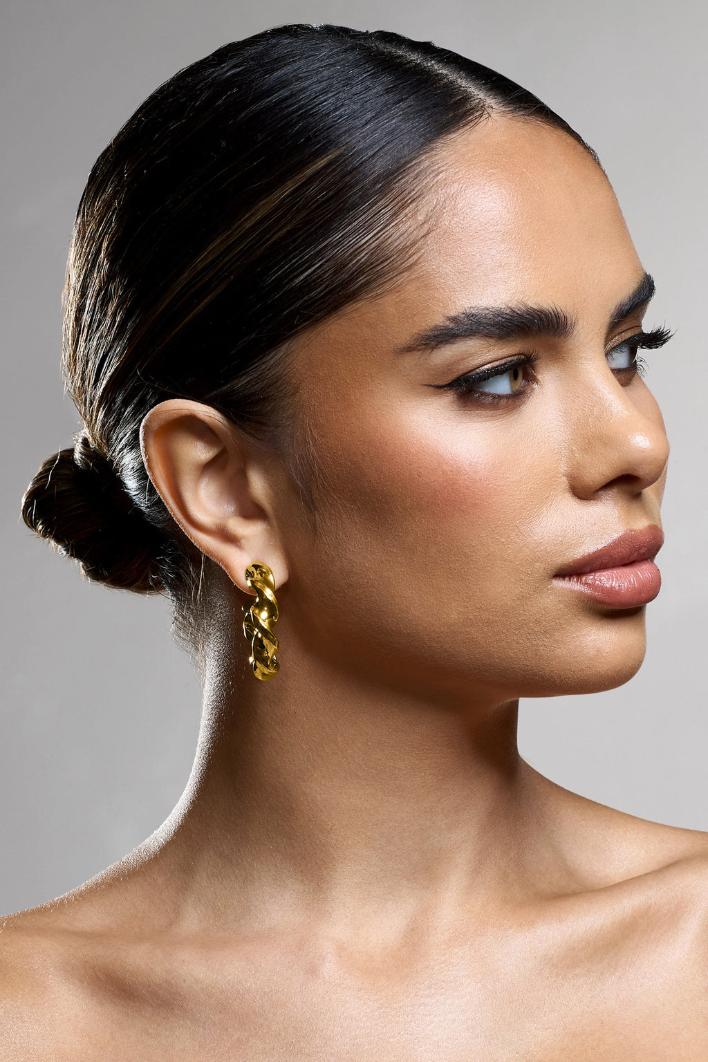 Greta | Gold Twisted Hoop Earrings