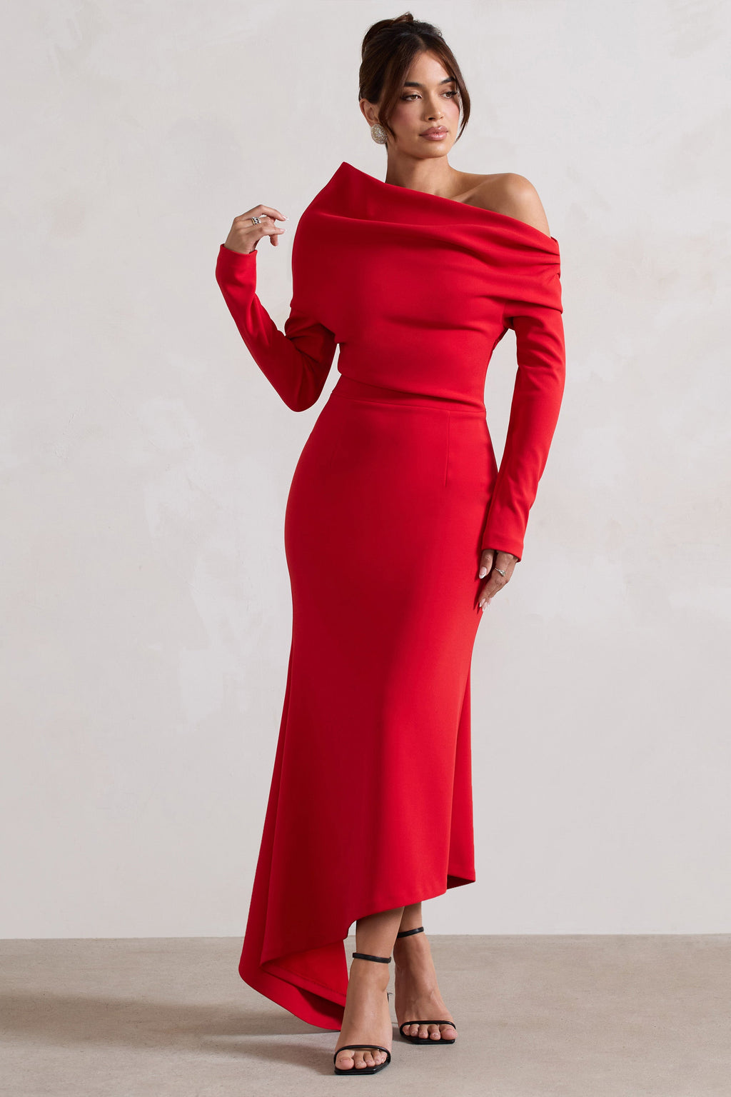 Lou | Red One-Shoulder Asymmetric Maxi Dress