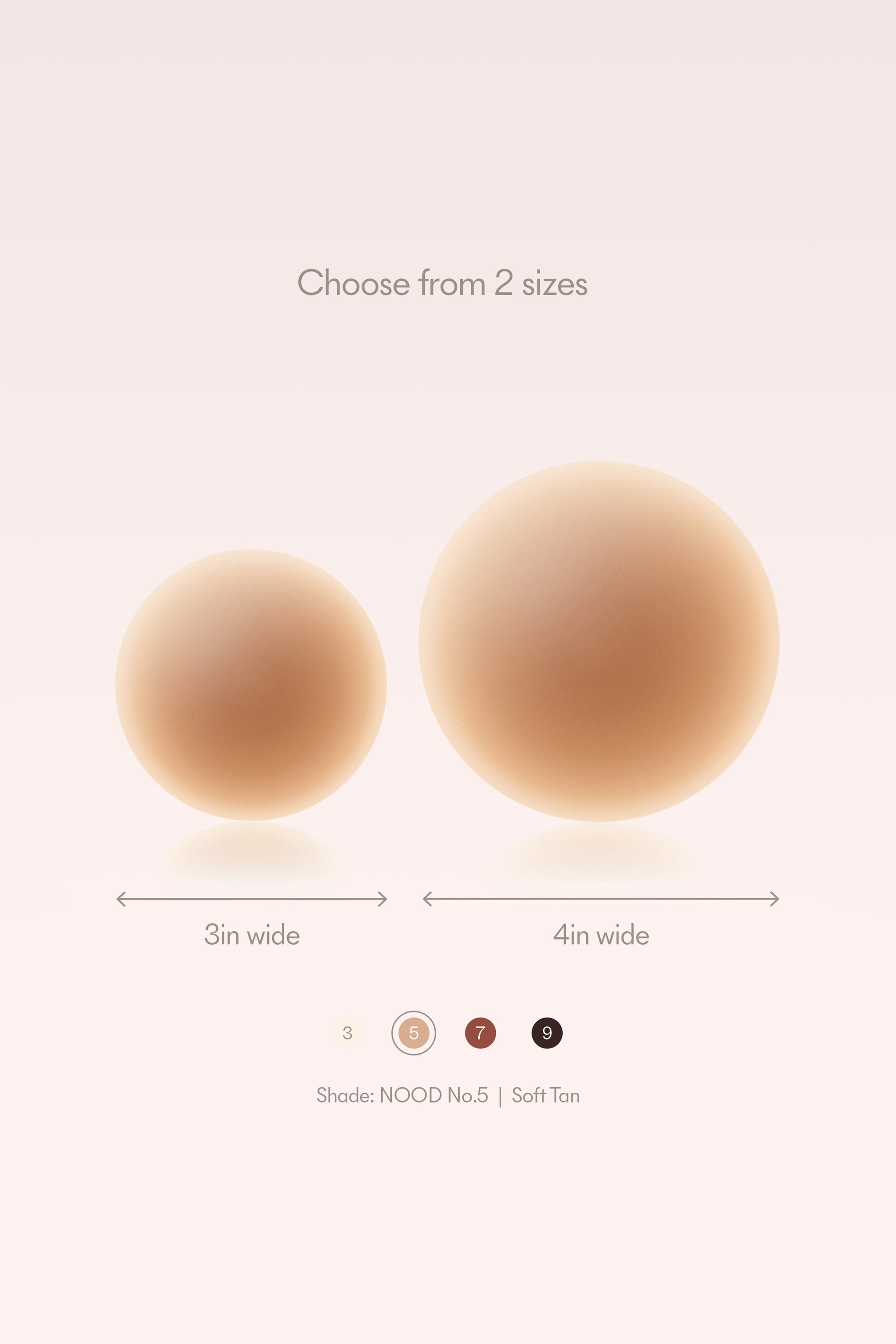 Grippies No-Show | Non-Adhesive Reusable Nipple Covers 3 Inch No.5