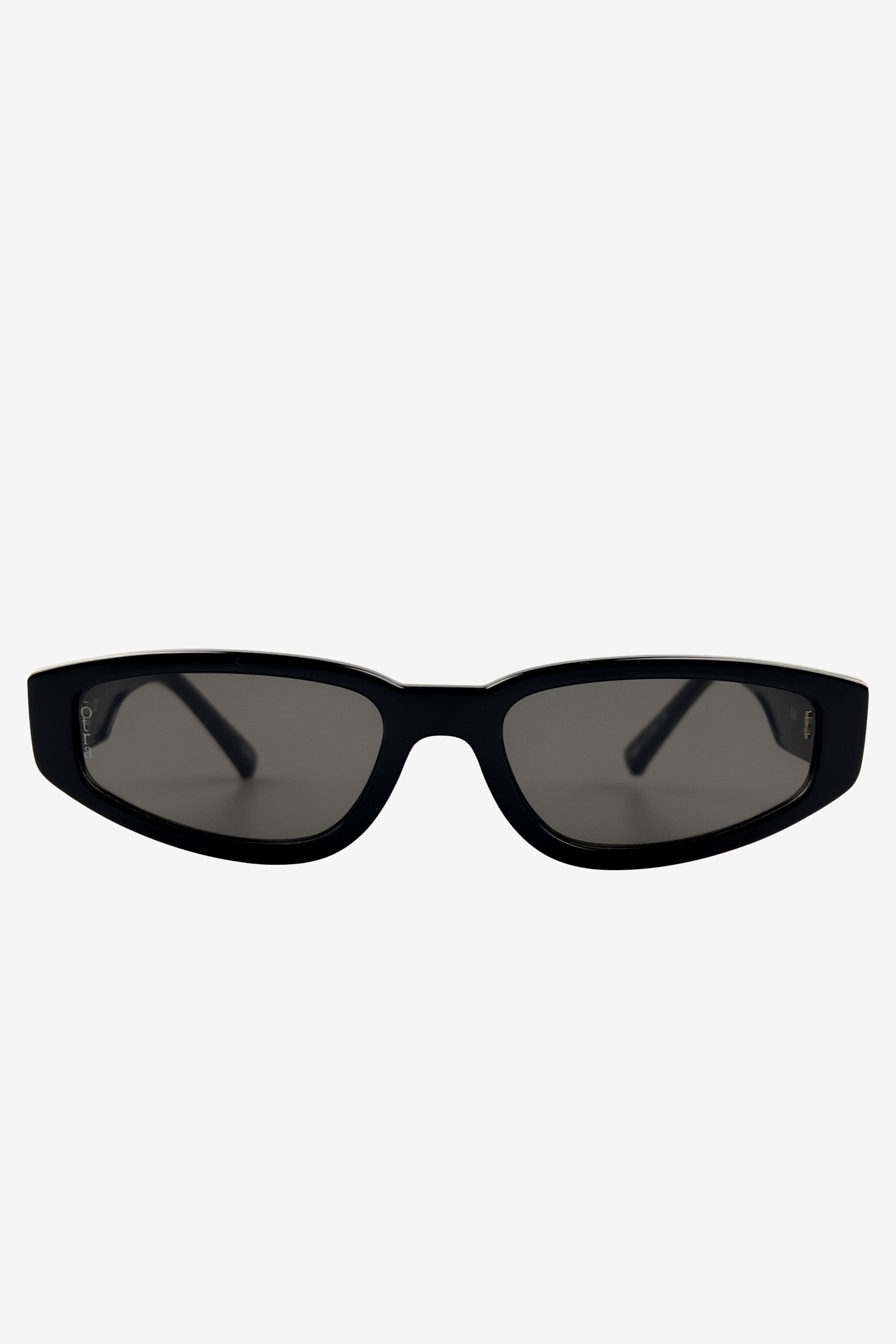 Kai | Otra Black Thin Rectangular Sunglasses