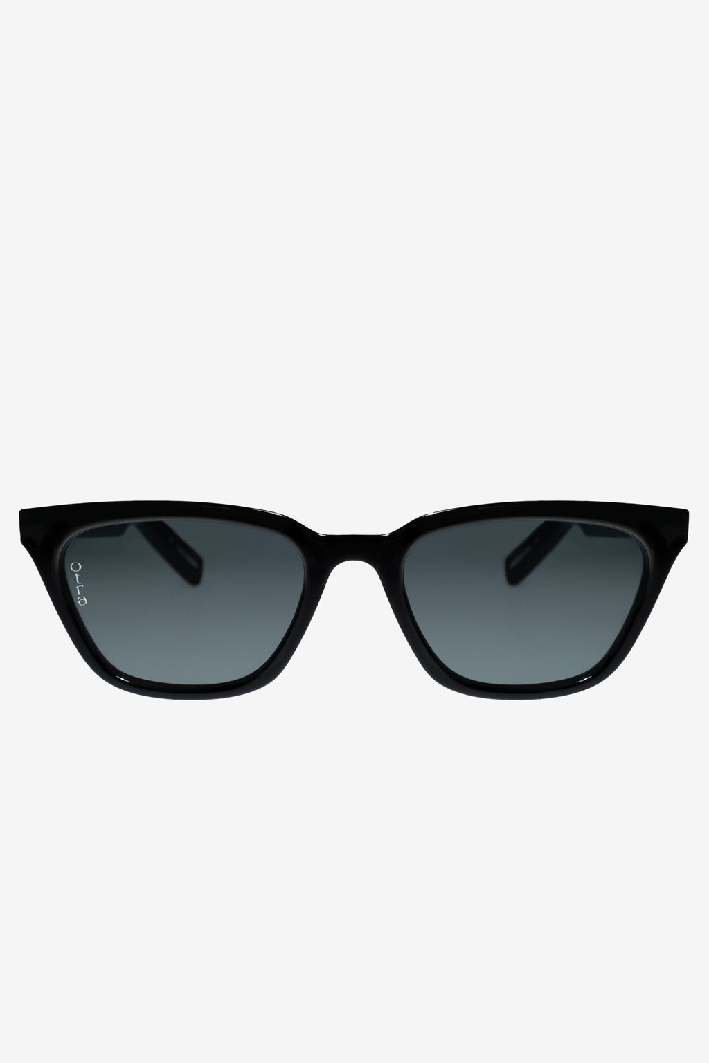 Seva | Otra Black Rounded Slim Cat Eye Sunglasses