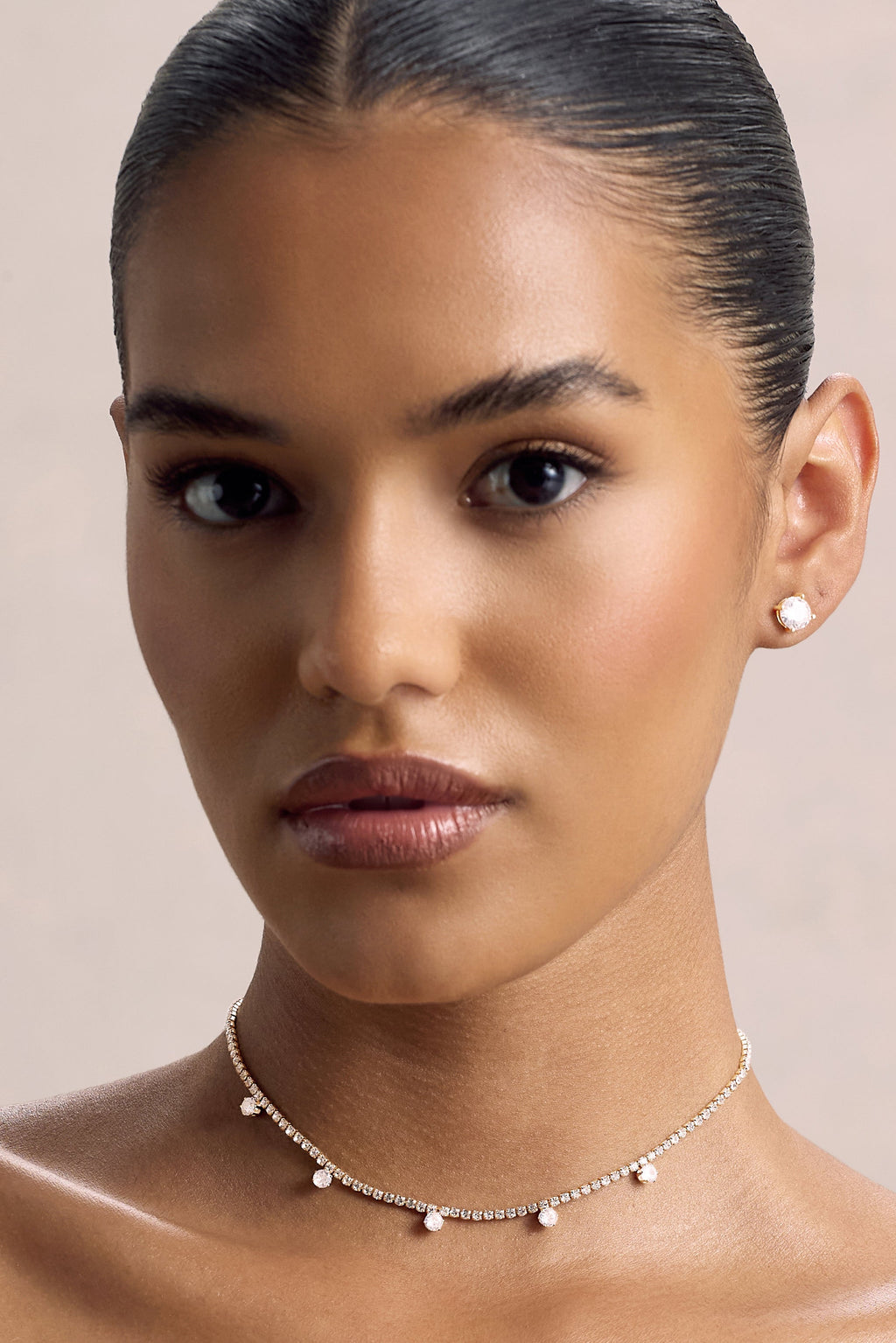 Glittering | Gold Diamante Necklace