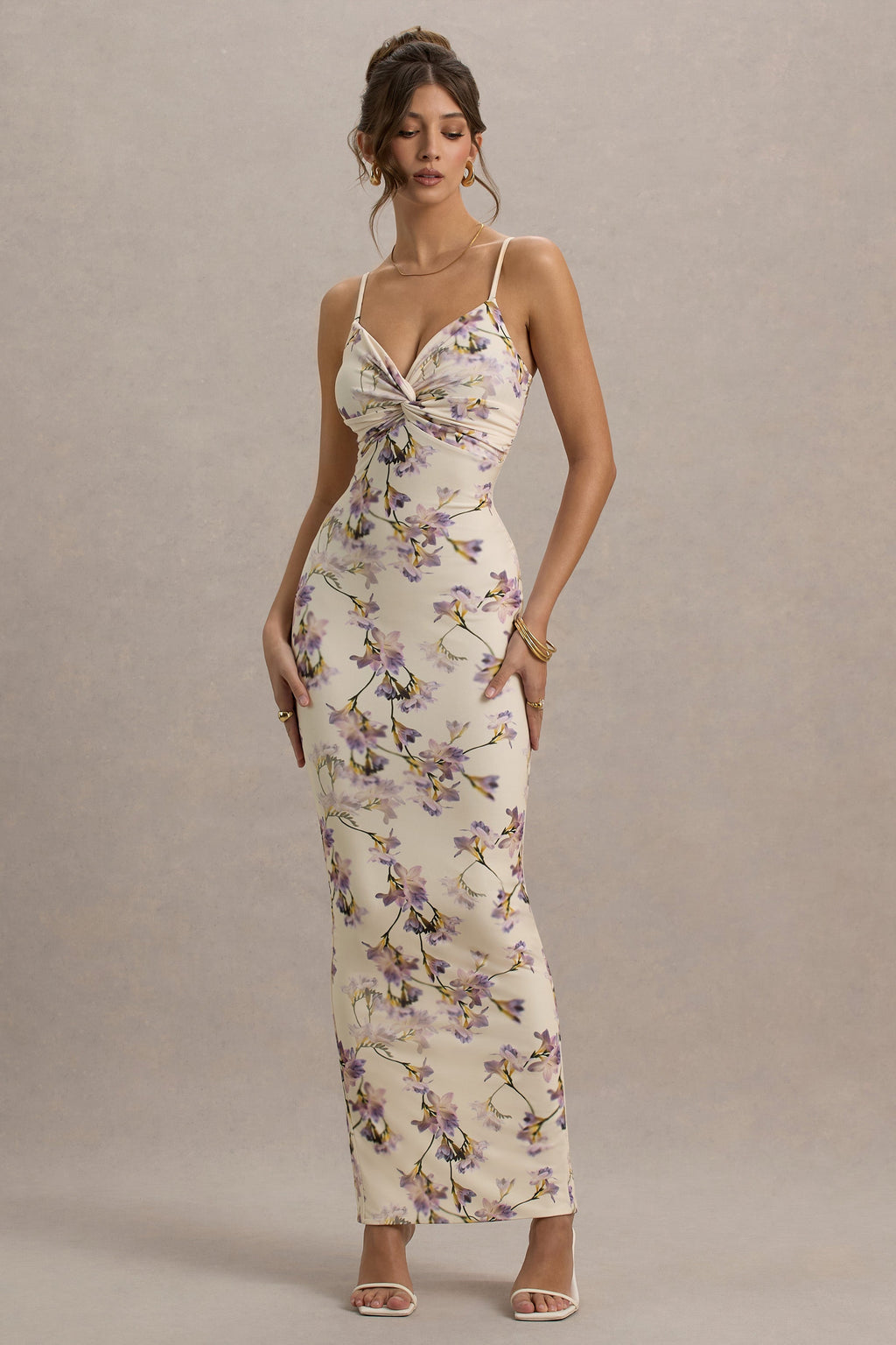 Luz | Lemon Floral Print Strappy Maxi Dress