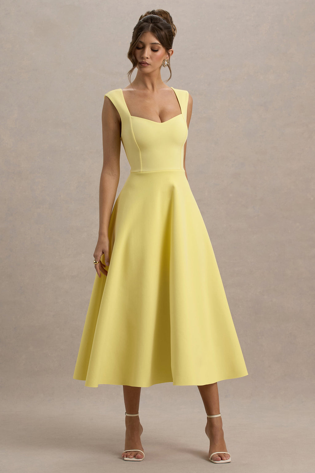 Andromeda | Lemon Sweetheart Midi Dress