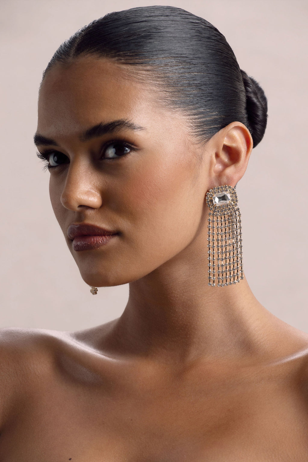 Flash | Gold Diamante Tassel Earrings