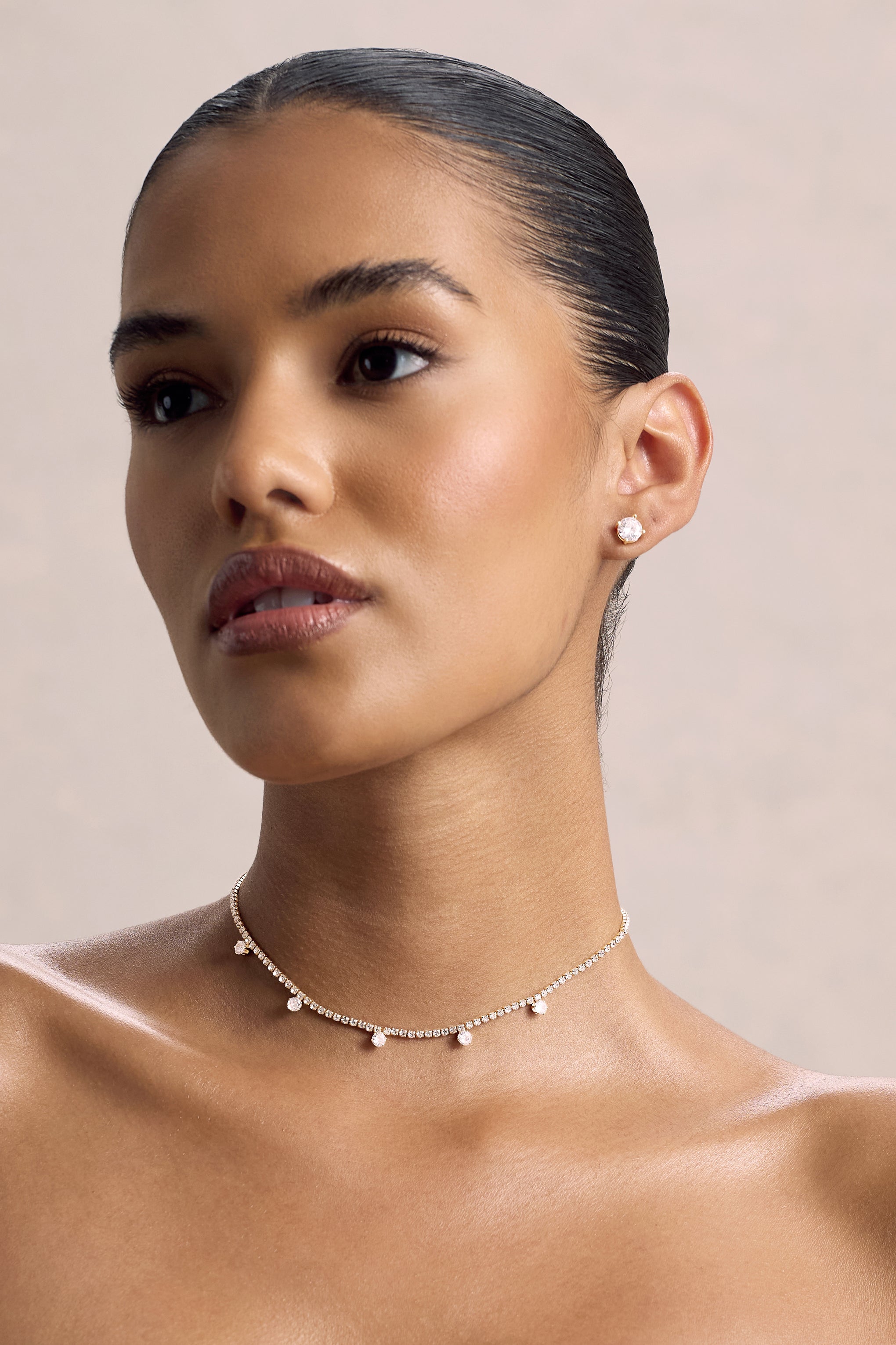 Glittering | Gold Diamante Necklace