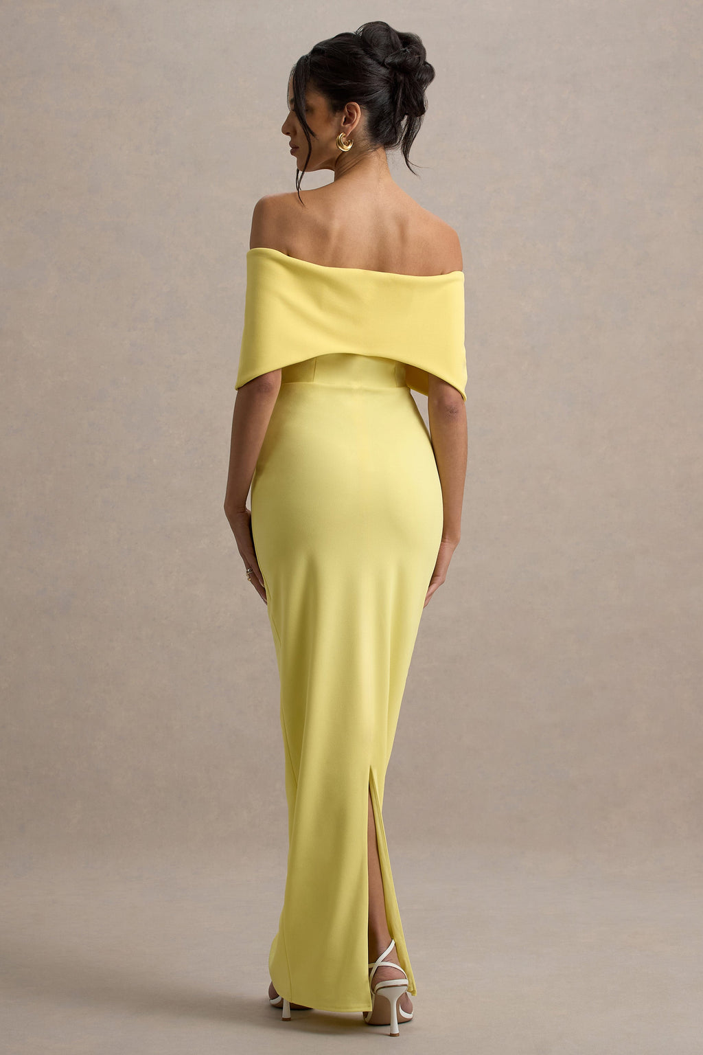 Cornelia | Lemon Strapless Maxi Dress With Oversized Bow
