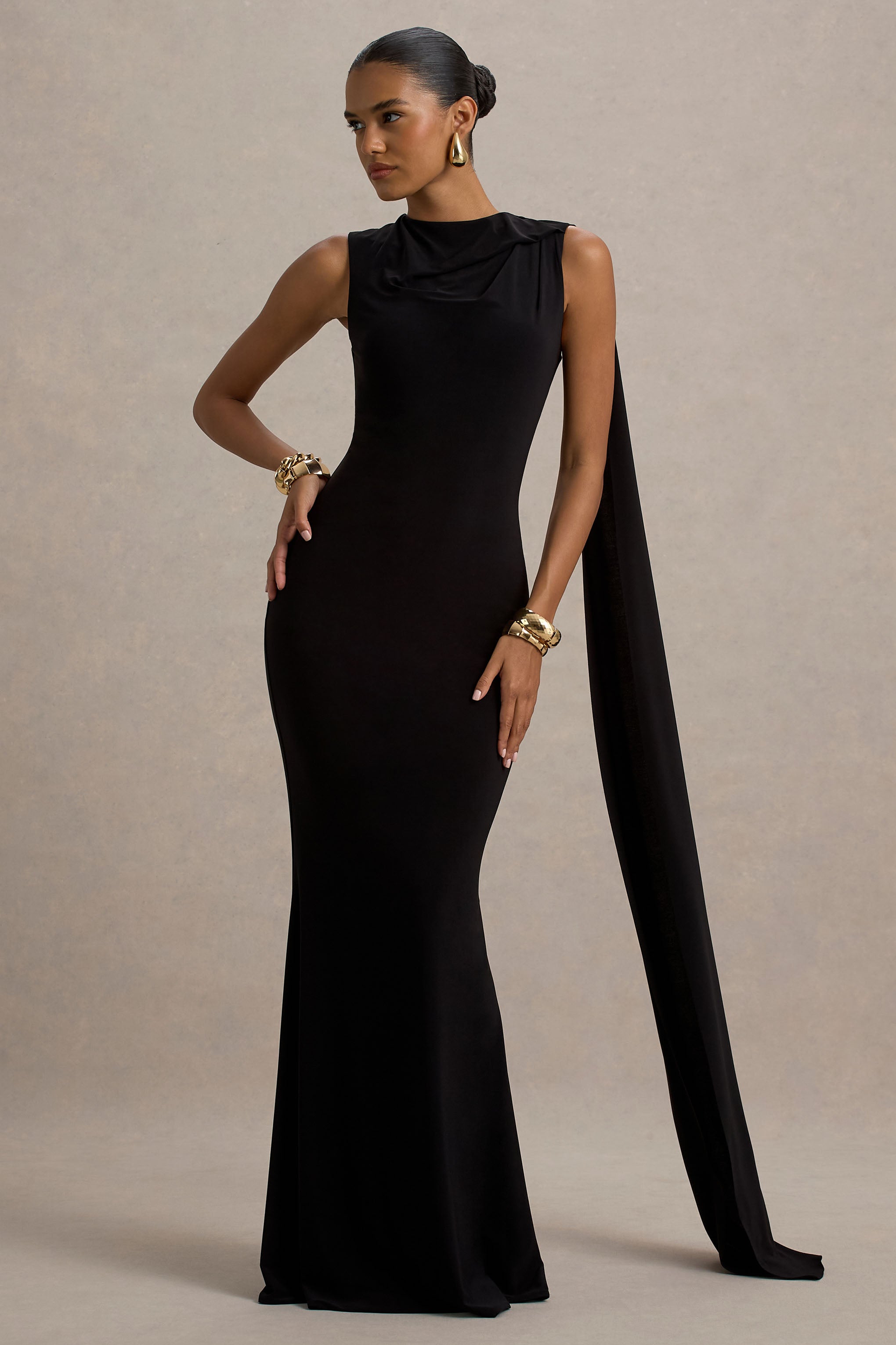 Mia | Black Maxi Dress With Sash