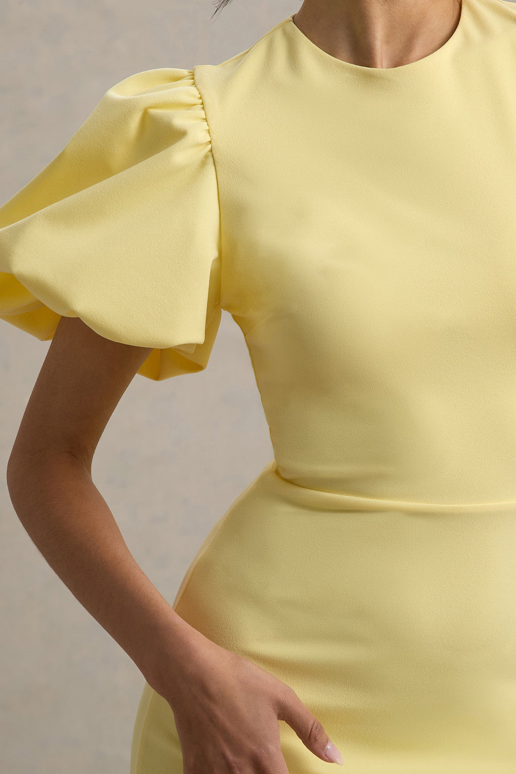 Dakota | Lemon Puff-Sleeve Midi Dress
