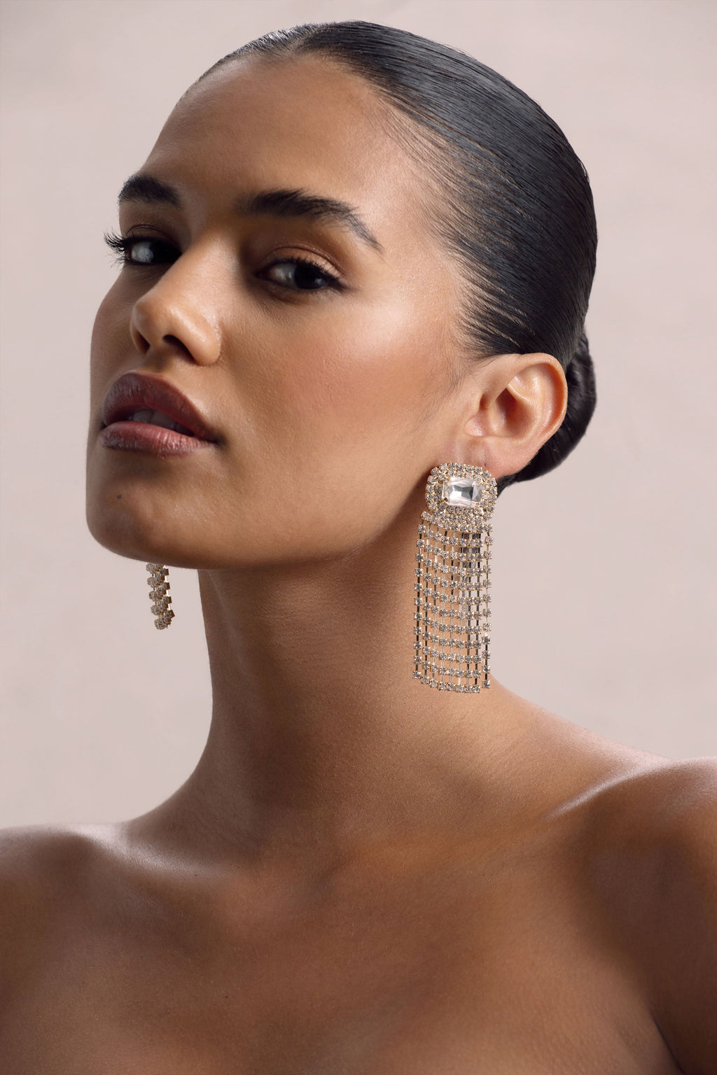Flash | Gold Diamante Tassel Earrings