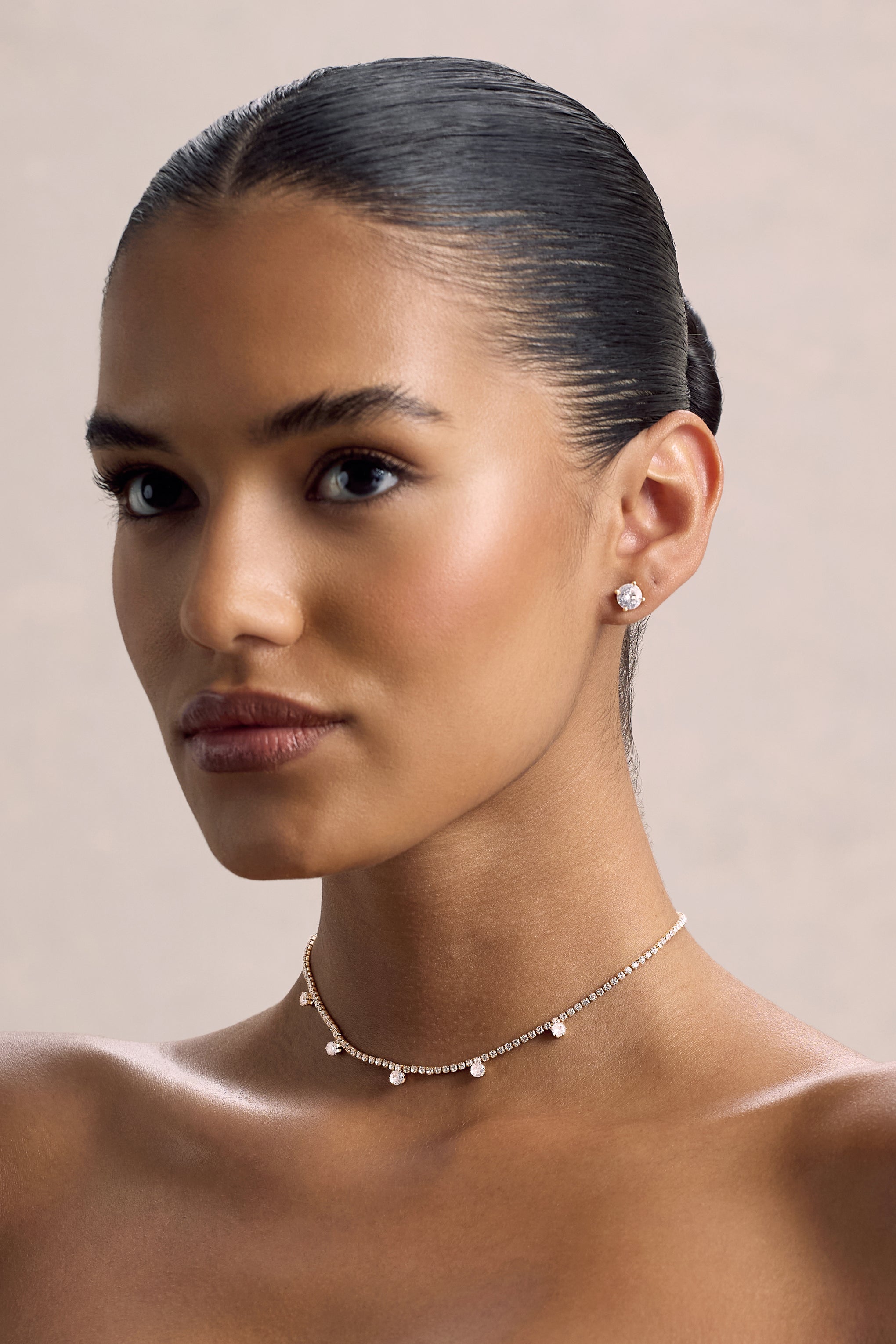 Glittering | Gold Diamante Necklace