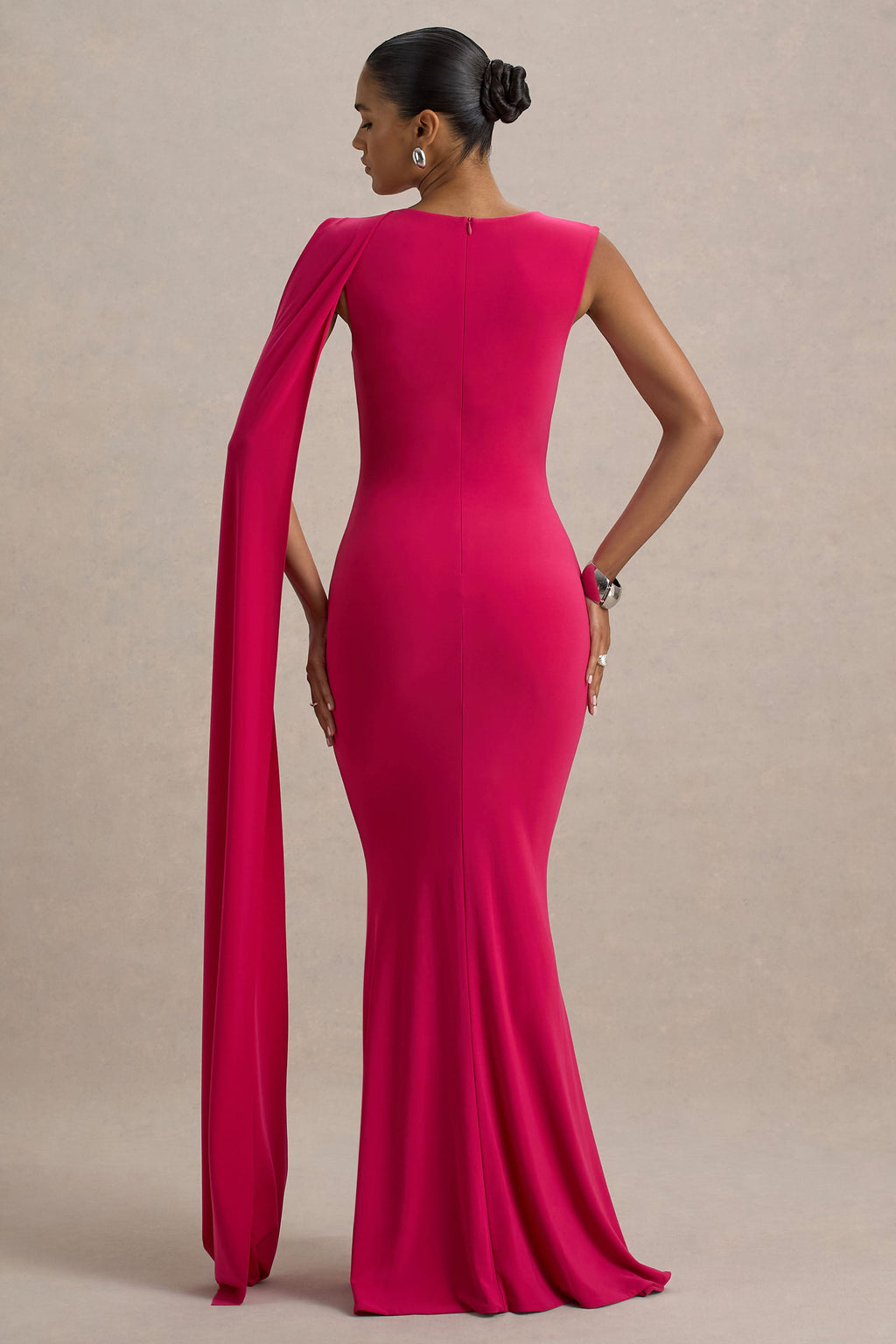 Mia | Hot Pink Maxi Dress With Sash