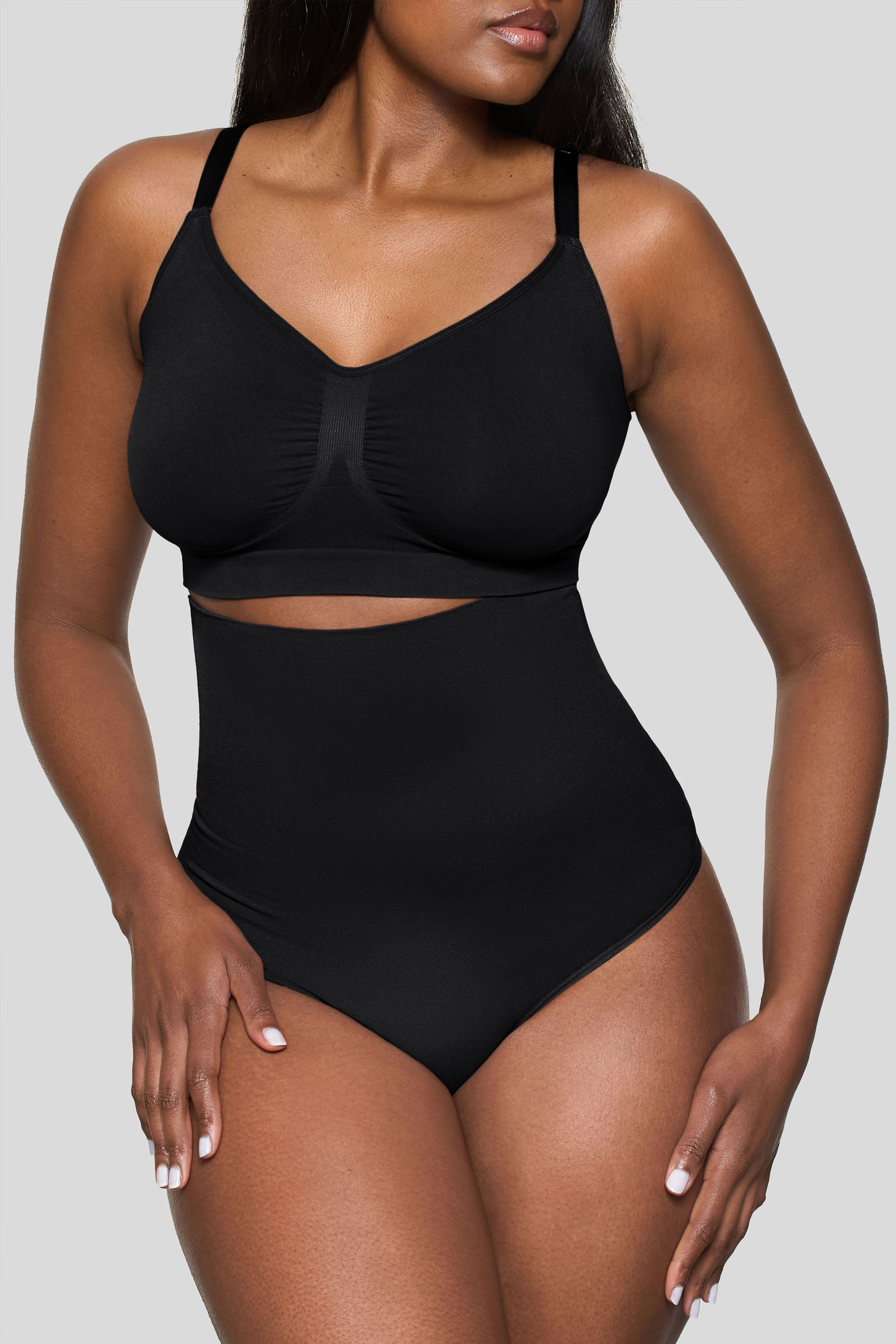 BOOMBA | Black High-Waisted Thong Shapewear