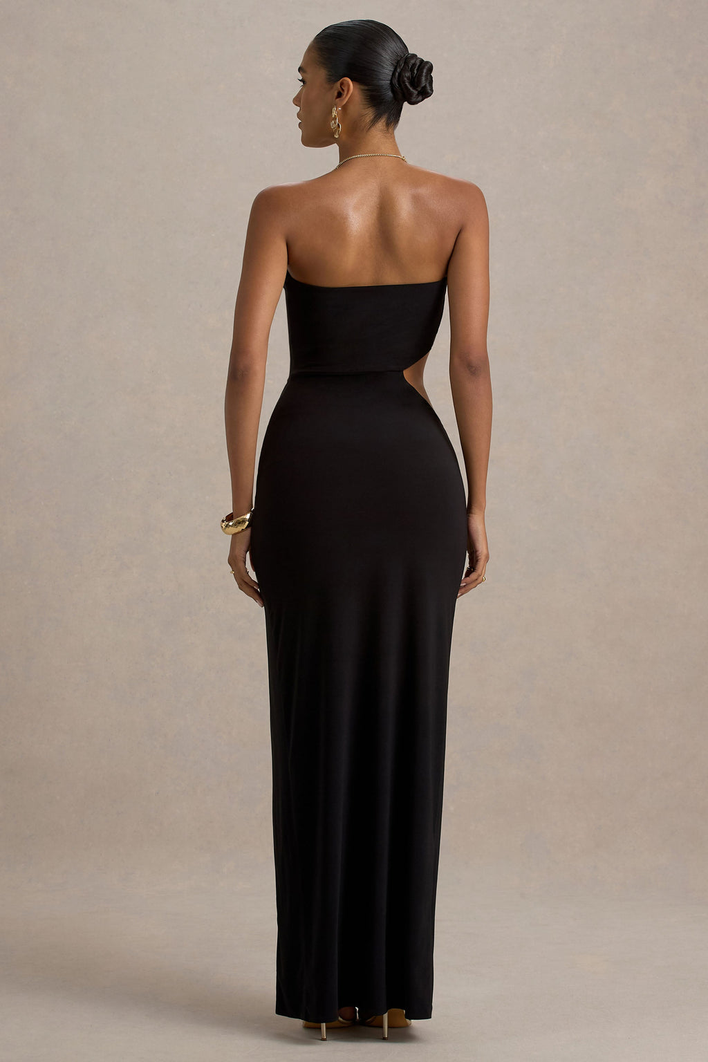 Feleicia | Black Sweetheart Cut-Out Maxi Dress With Split