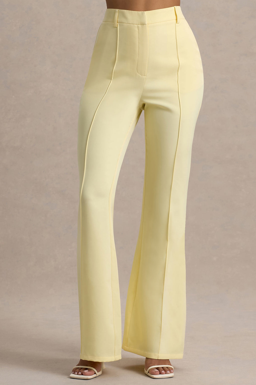 Jada | Lemon Tailored Flared-Leg Trousers