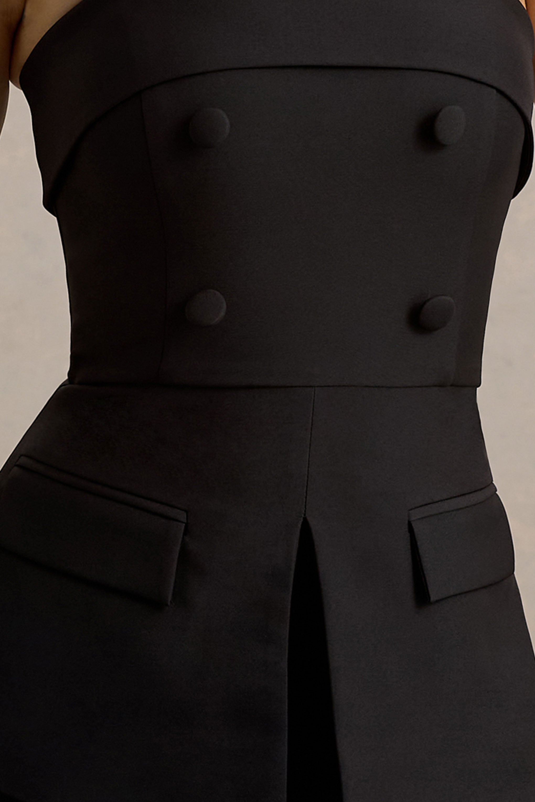 Noemi | Black Bandeau Tailored Jumpsuit