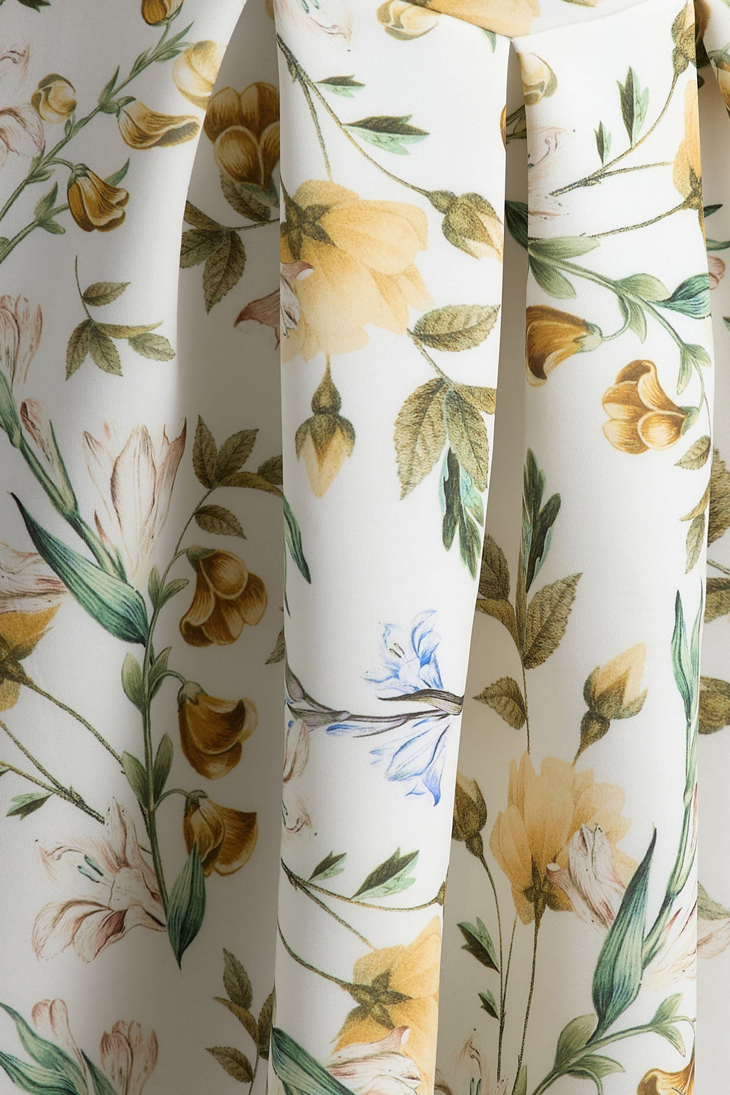 Rosemary | Floral Print Sweetheart Midi Dress With Drop Waist