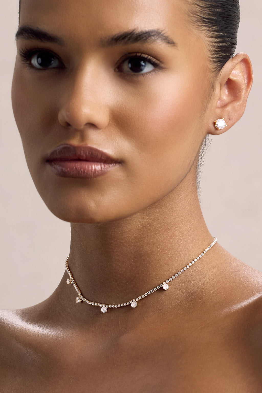 Glittering | Gold Diamante Necklace