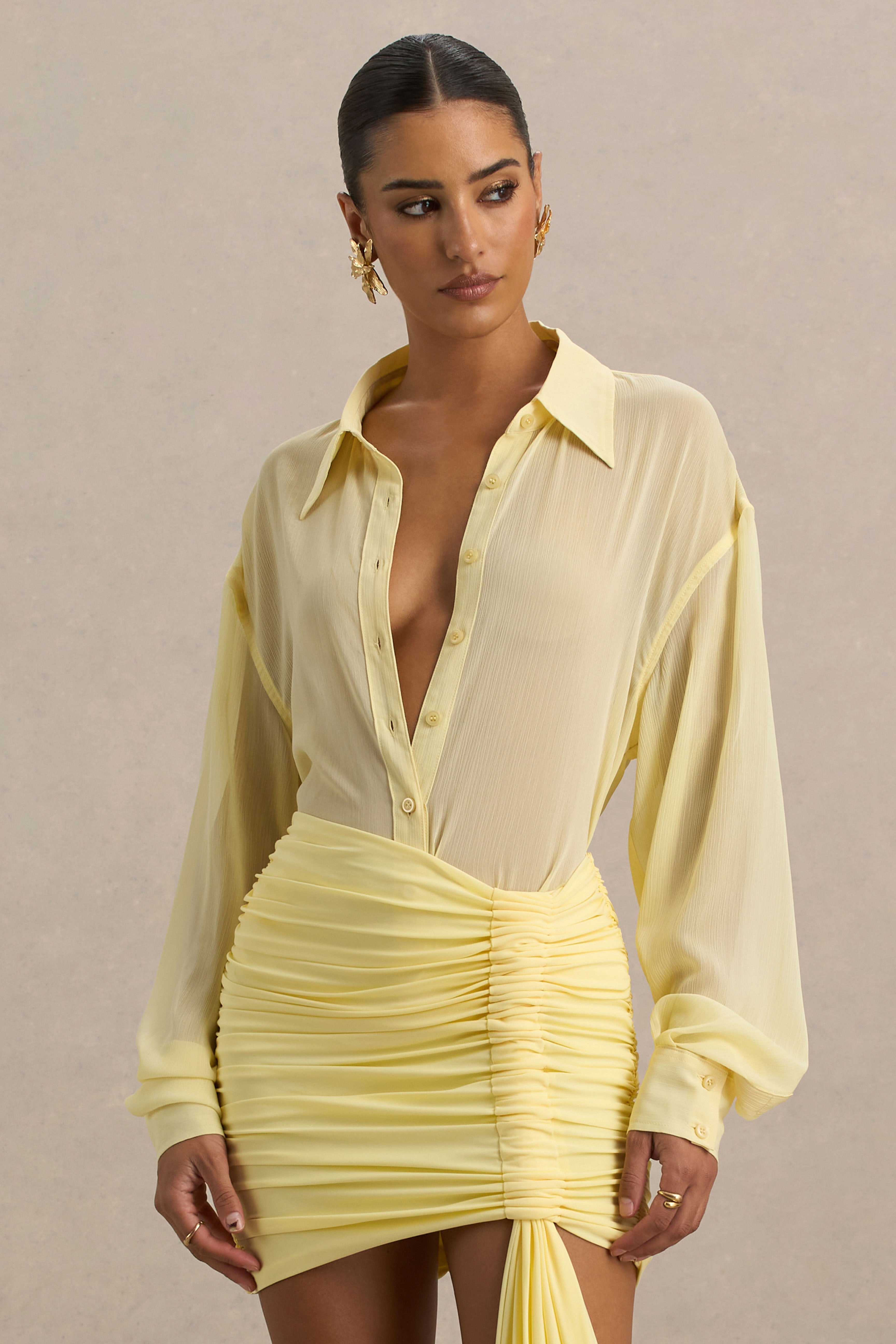 Zinna | Lemon Plunge-Neck Shirt