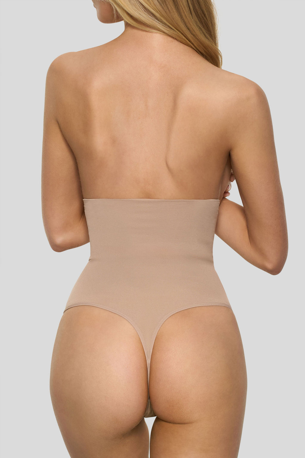 BOOMBA | Beige High-Waisted Thong Shapewear