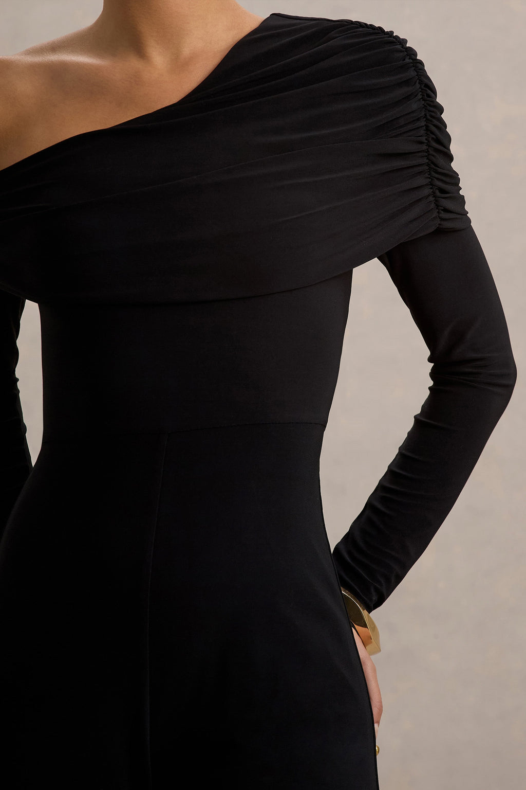 Gracious | Black Jumpsuit With Asymmetric Neckline