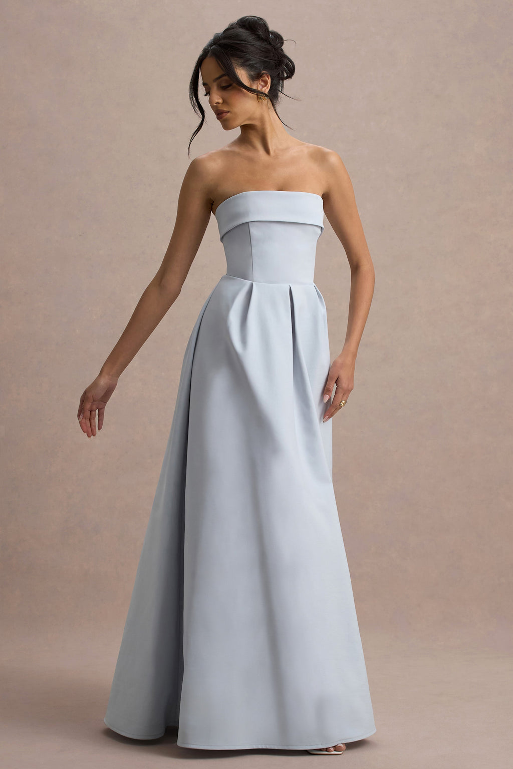 Maddalena | Powder Blue Bandeau Skater Maxi Dress