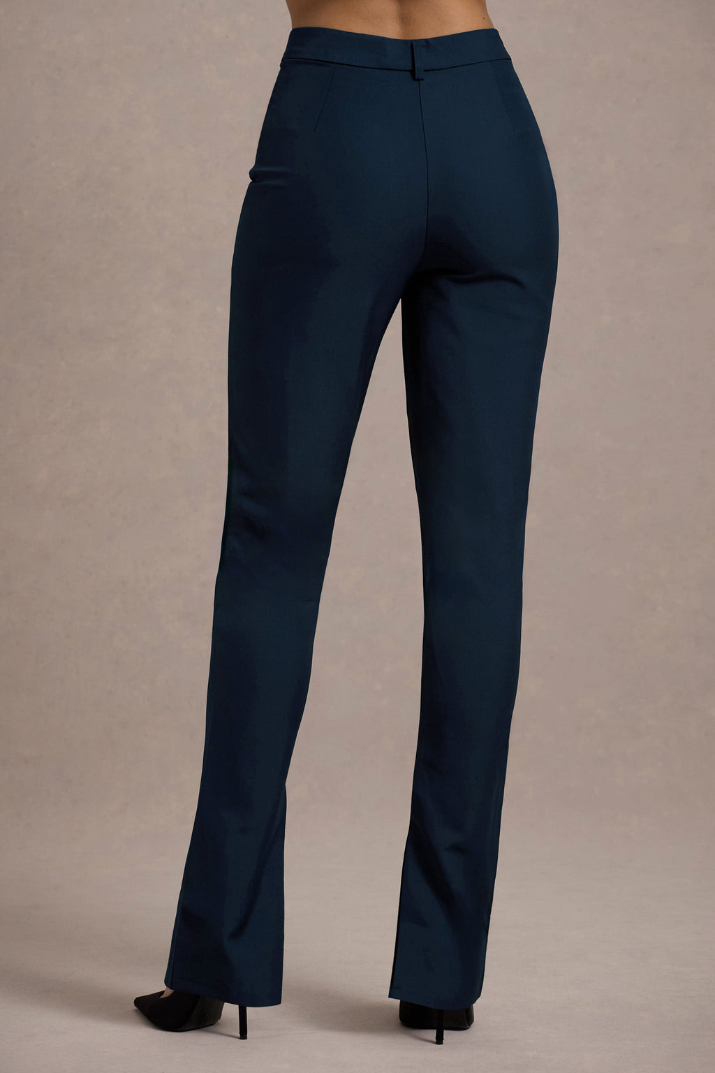 Wonder Woman | Navy High Waist Straight Leg Trousers With Hem Split
