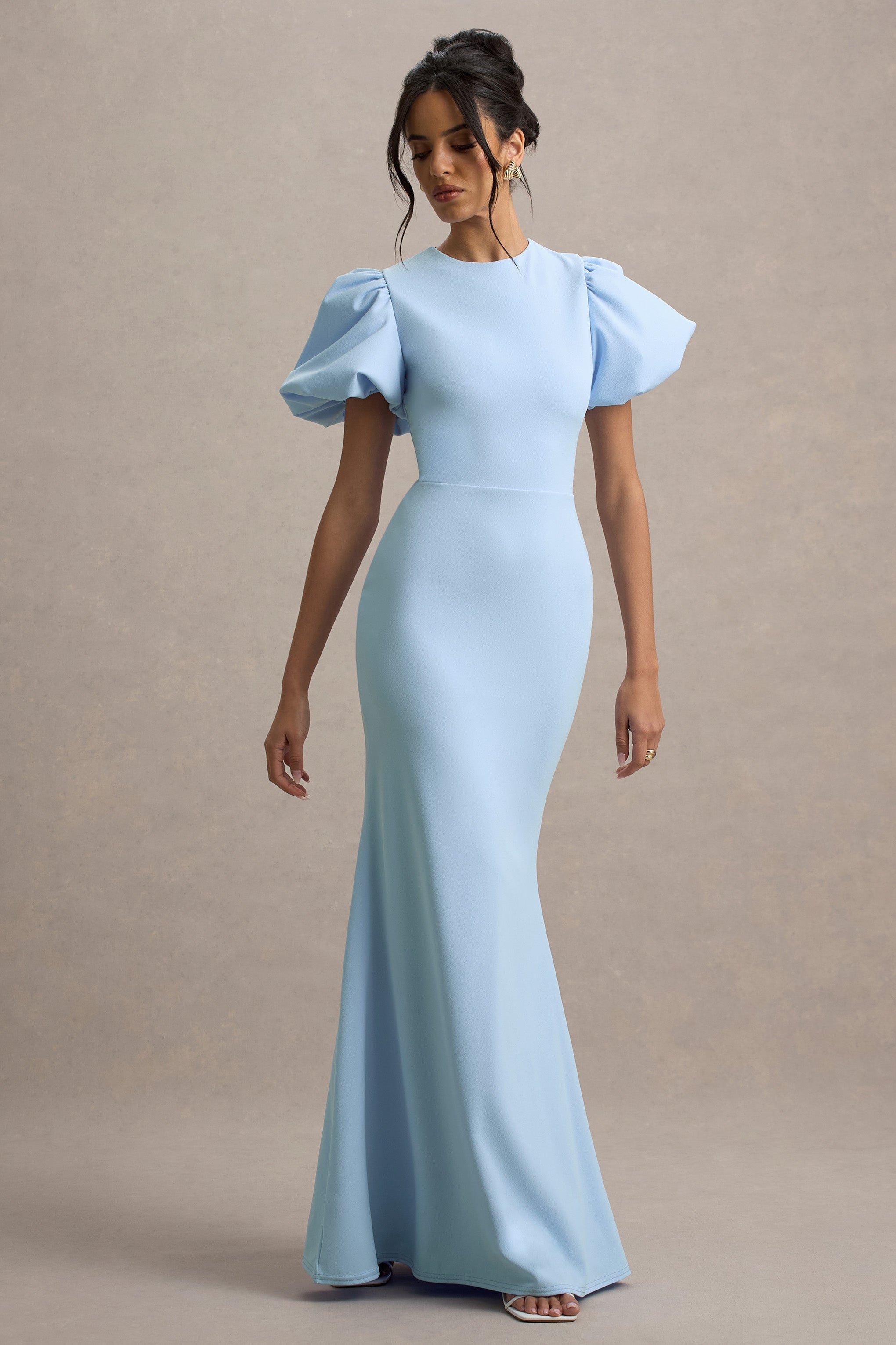 Love Letters | Powder Blue Puff-Sleeve Maxi Dress