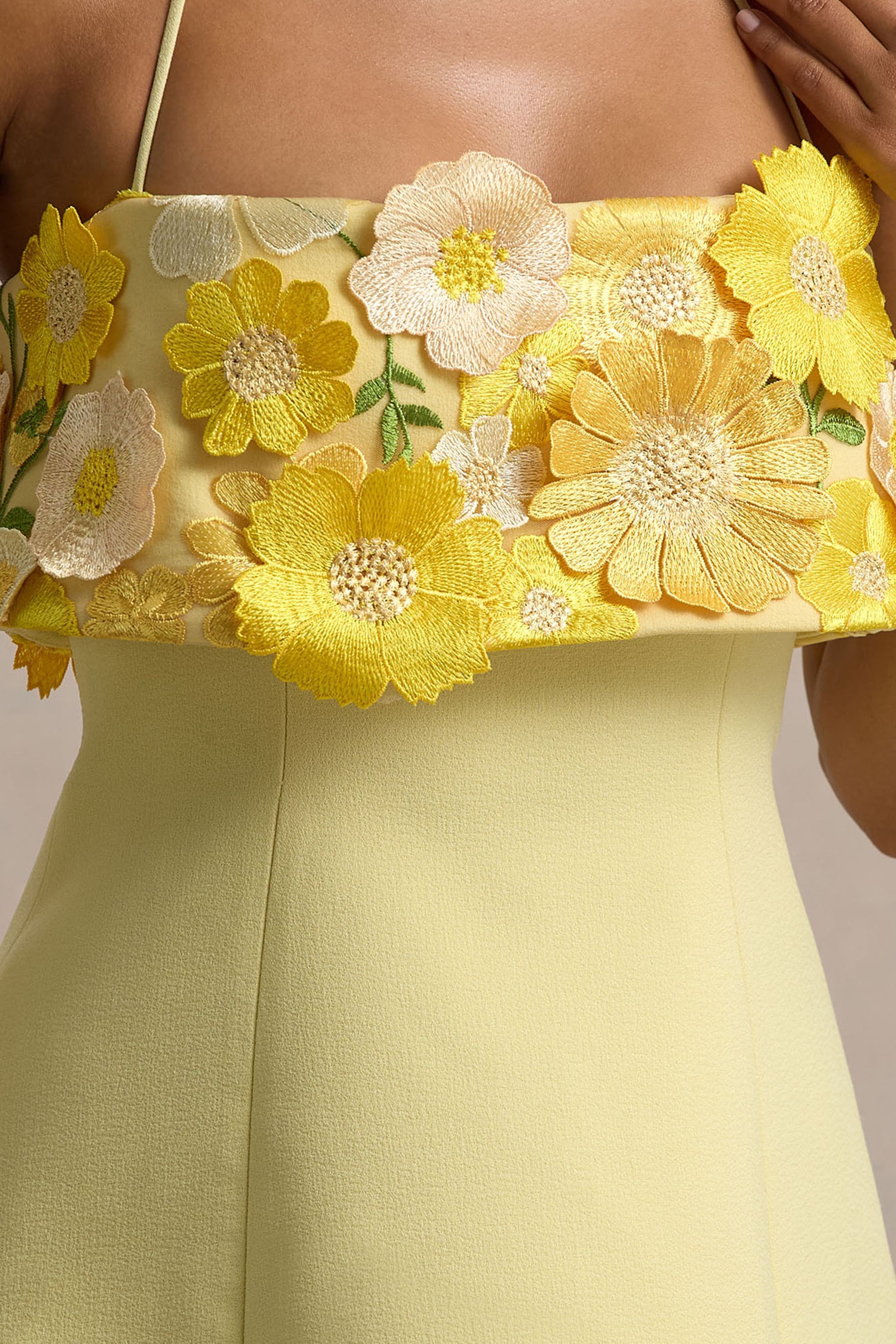 Shelley | Lemon Floral Bandeau Micro-Mini Dress