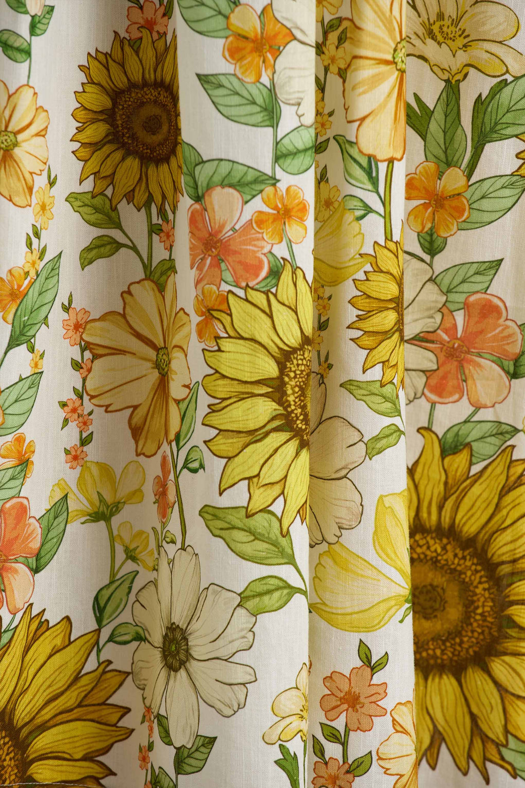 Ivory | Sunflower Print Bandeau High-Low Midi Dress