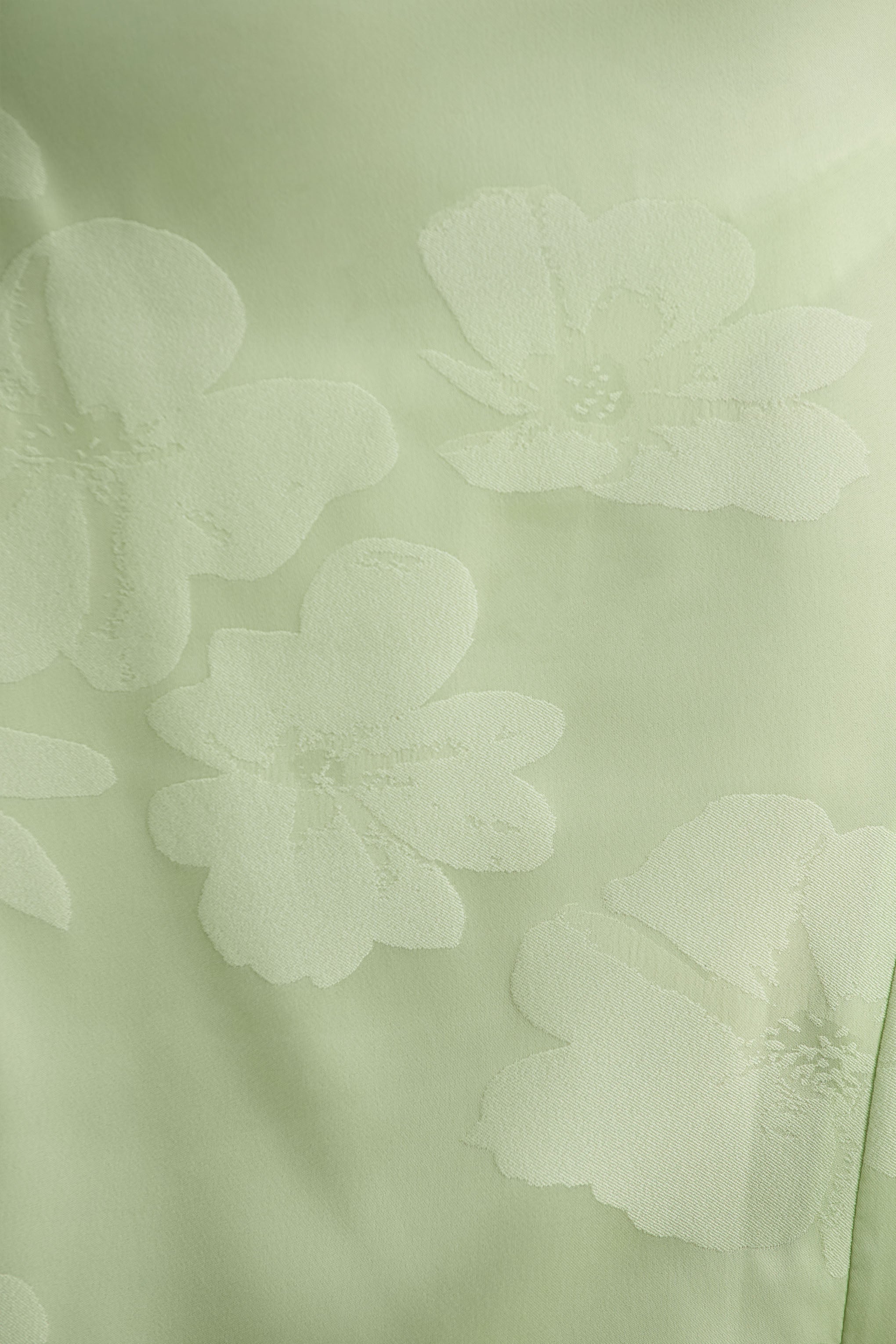 Maddie | Light Green Floral Print Satin Cowl-Neck Maxi Dress