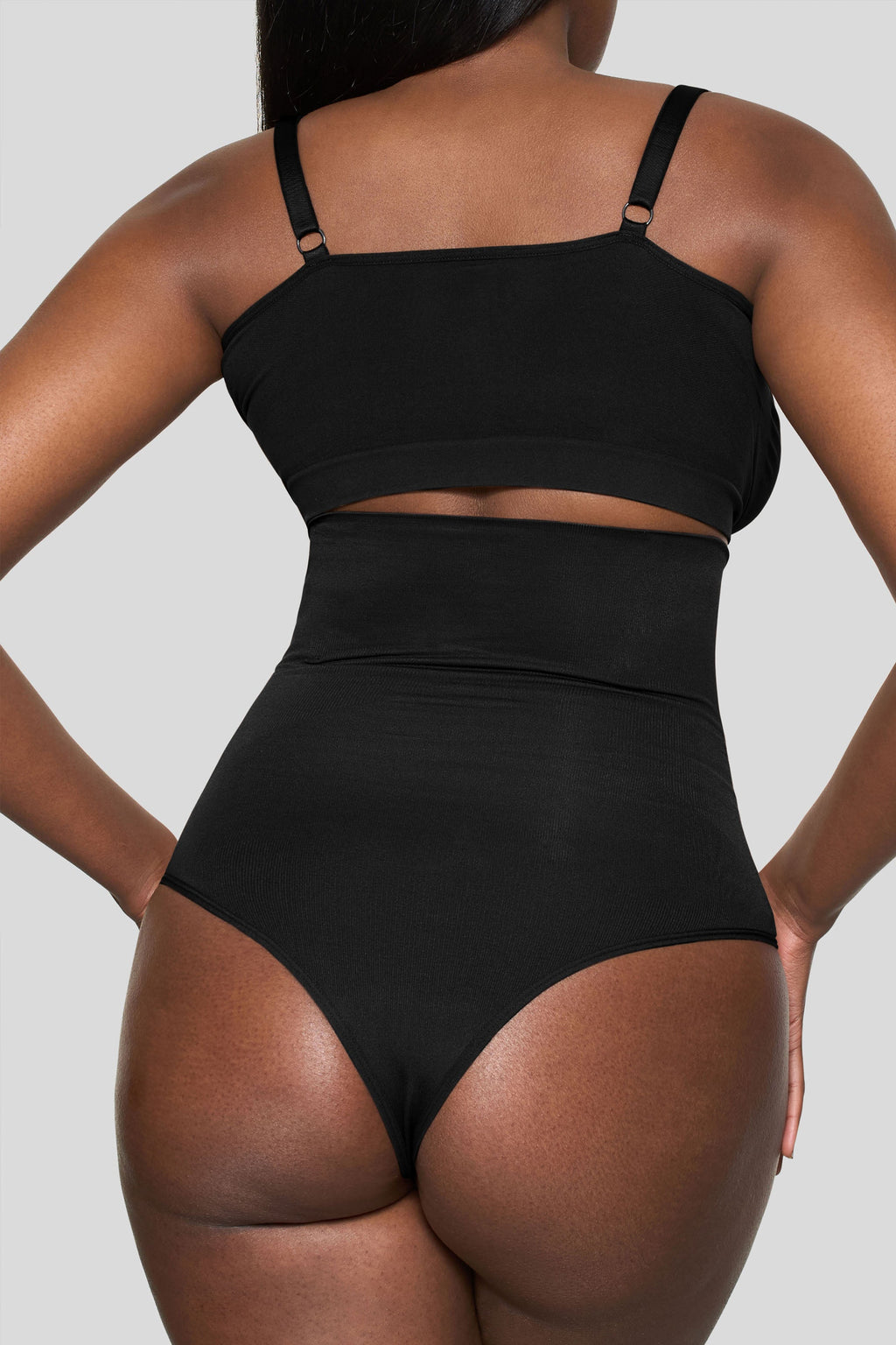 BOOMBA | Black High-Waisted Thong Shapewear