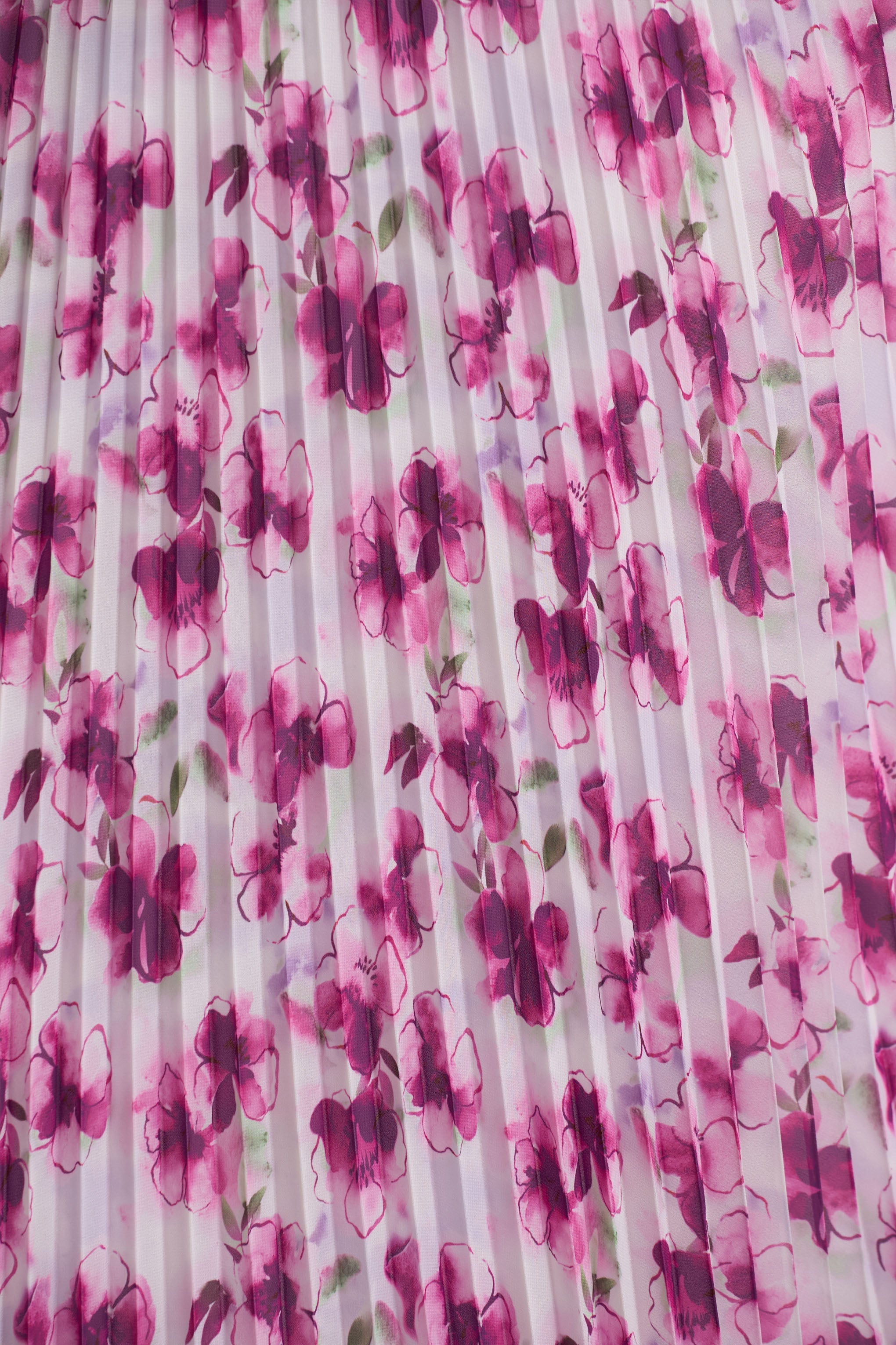 Refractive | Purple Floral Print Satin Maxi Dress With Halter-Neck and Pleated Skirt