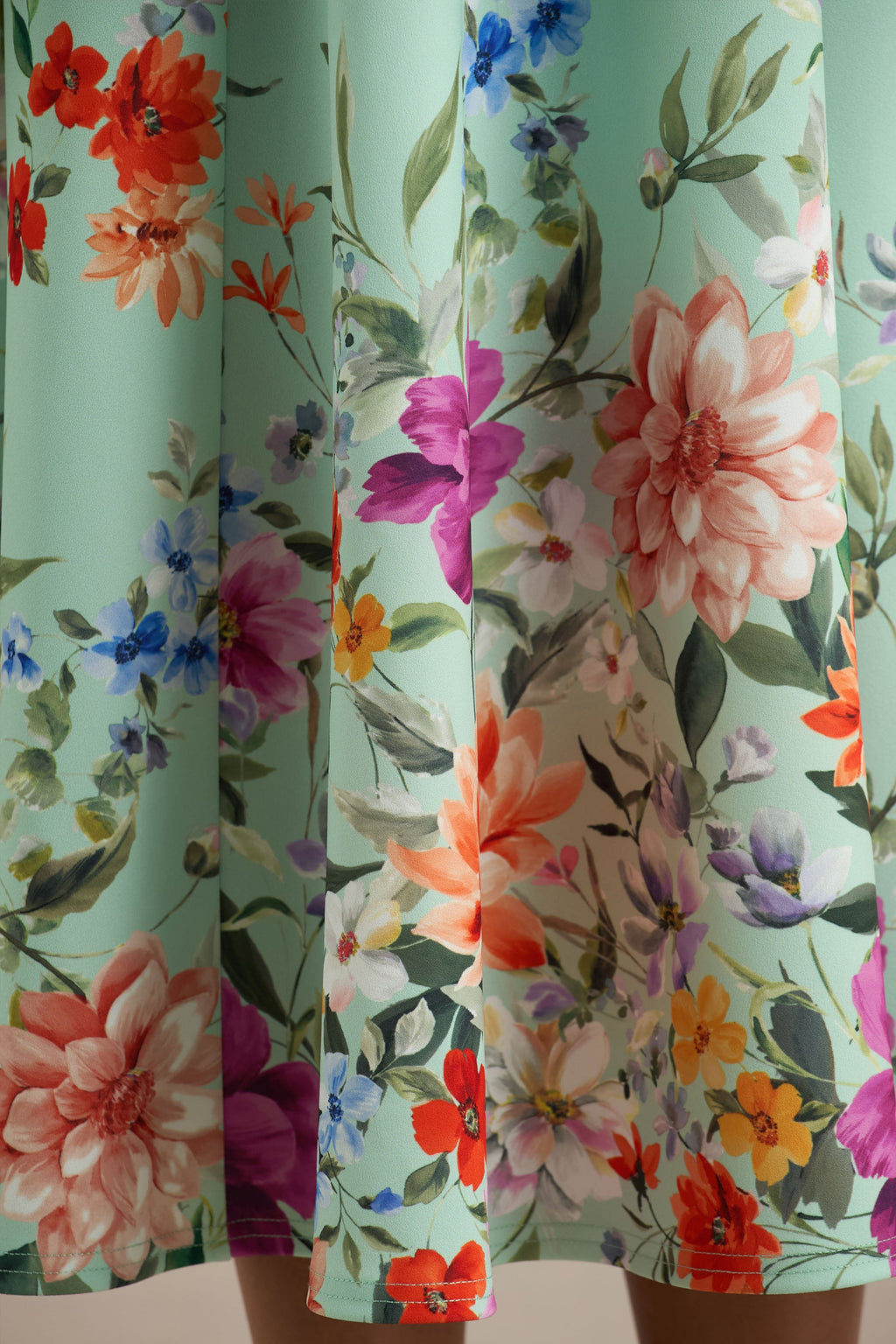 Auburn | Mint Placement Floral Halter-Neck Midi Dress