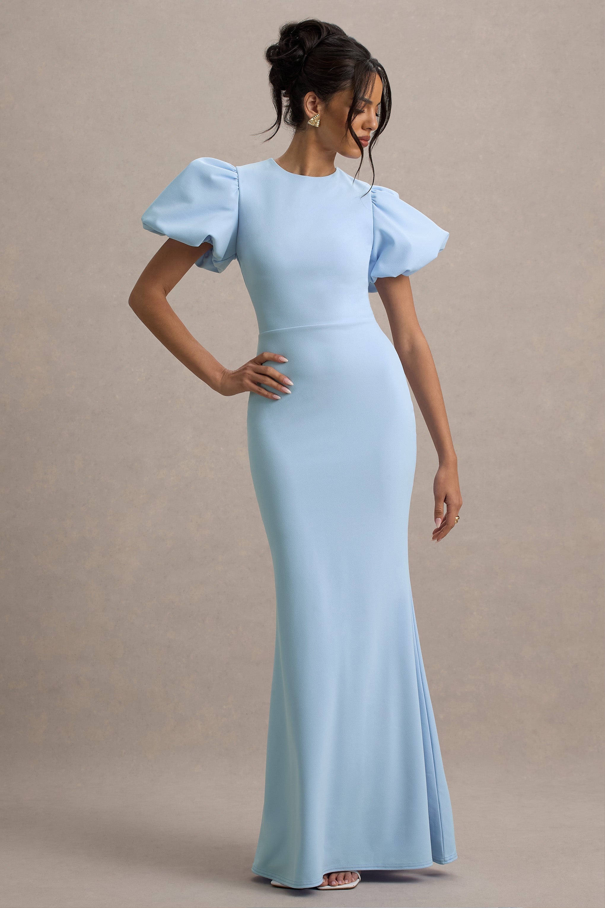 Love Letters | Powder Blue Puff-Sleeve Maxi Dress