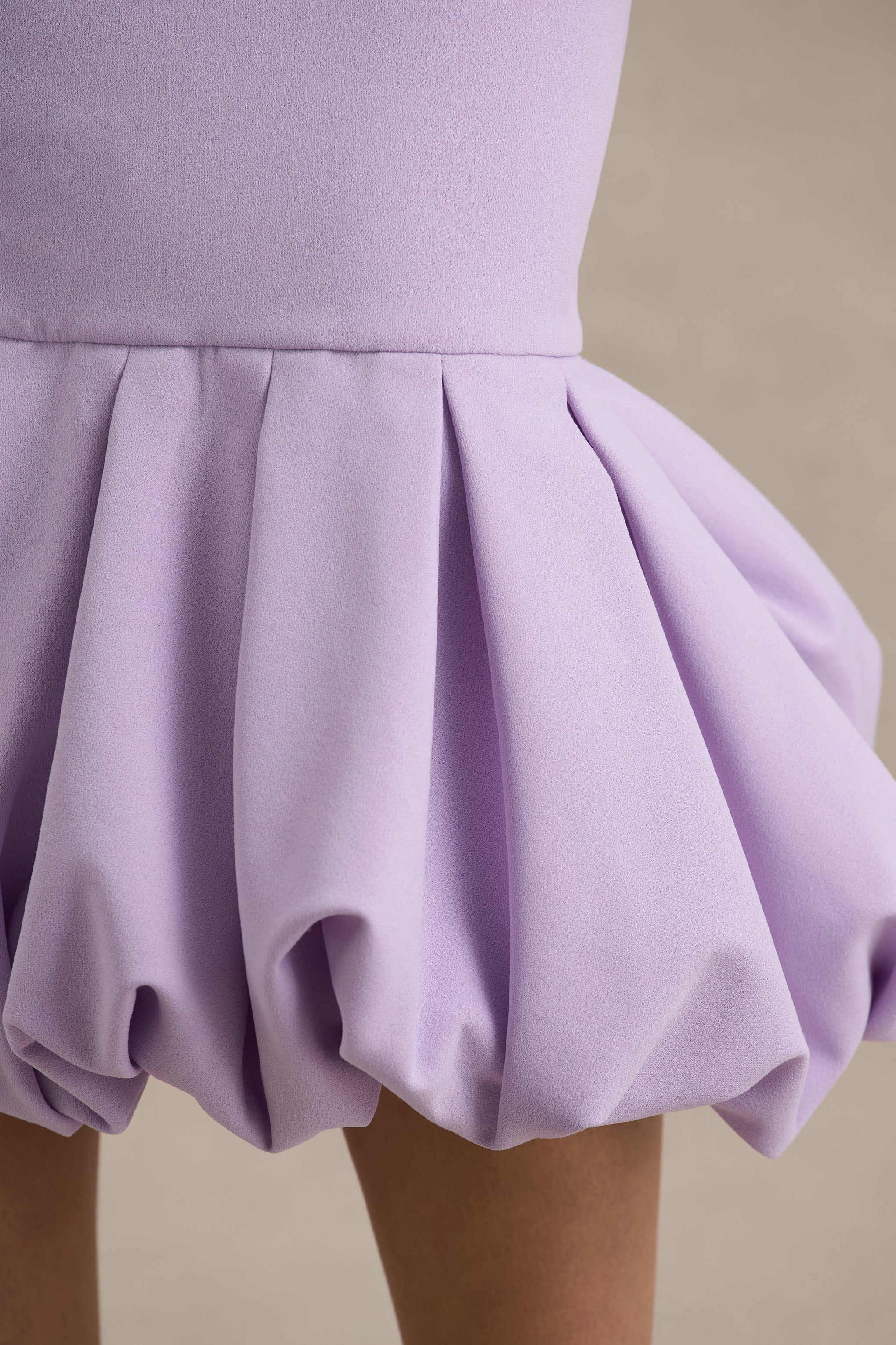 Sabine | Lilac One-Shoulder Ruffle-Trim Midi Dress