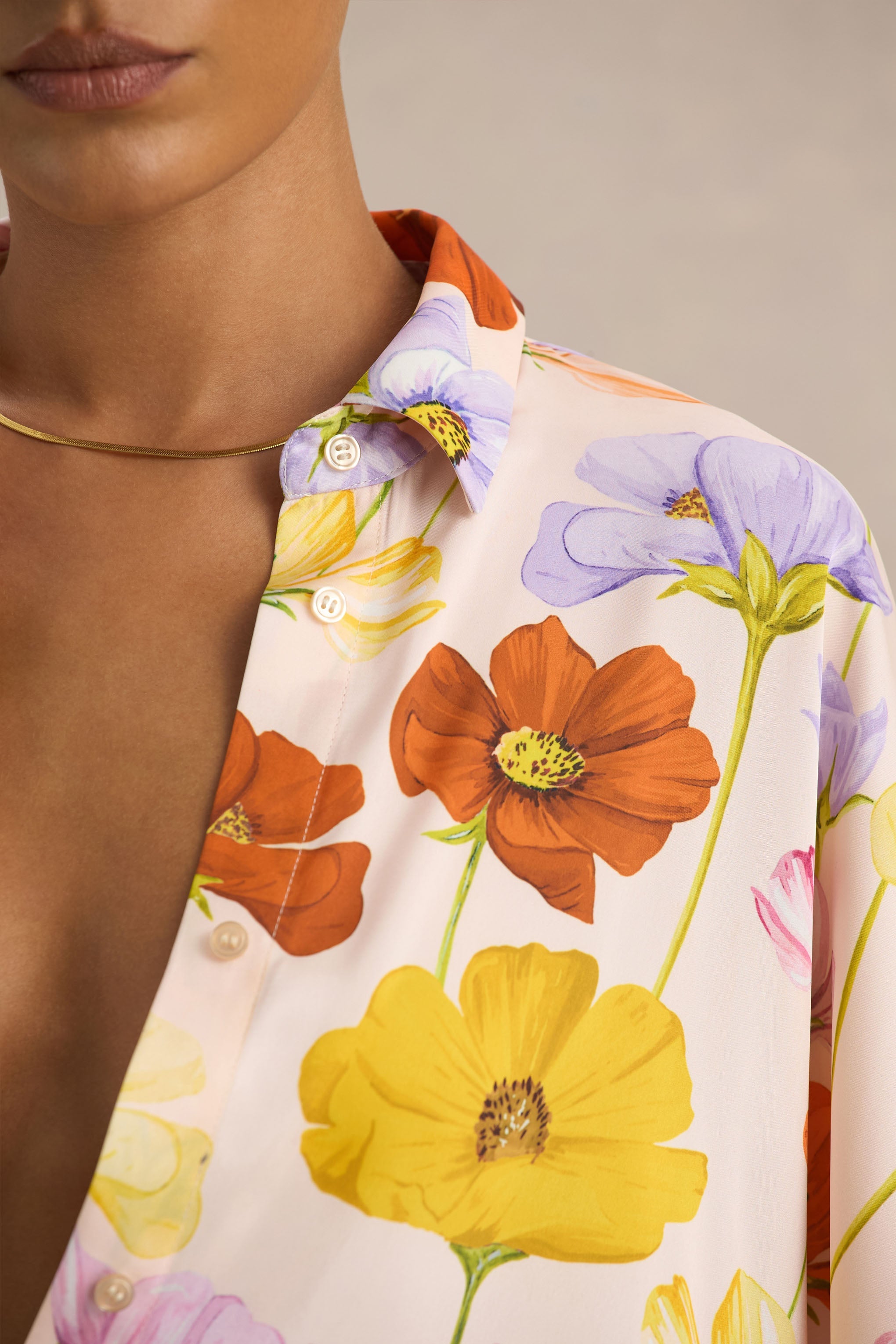Lolite | Bright Floral Print Long-Sleeve Shirt