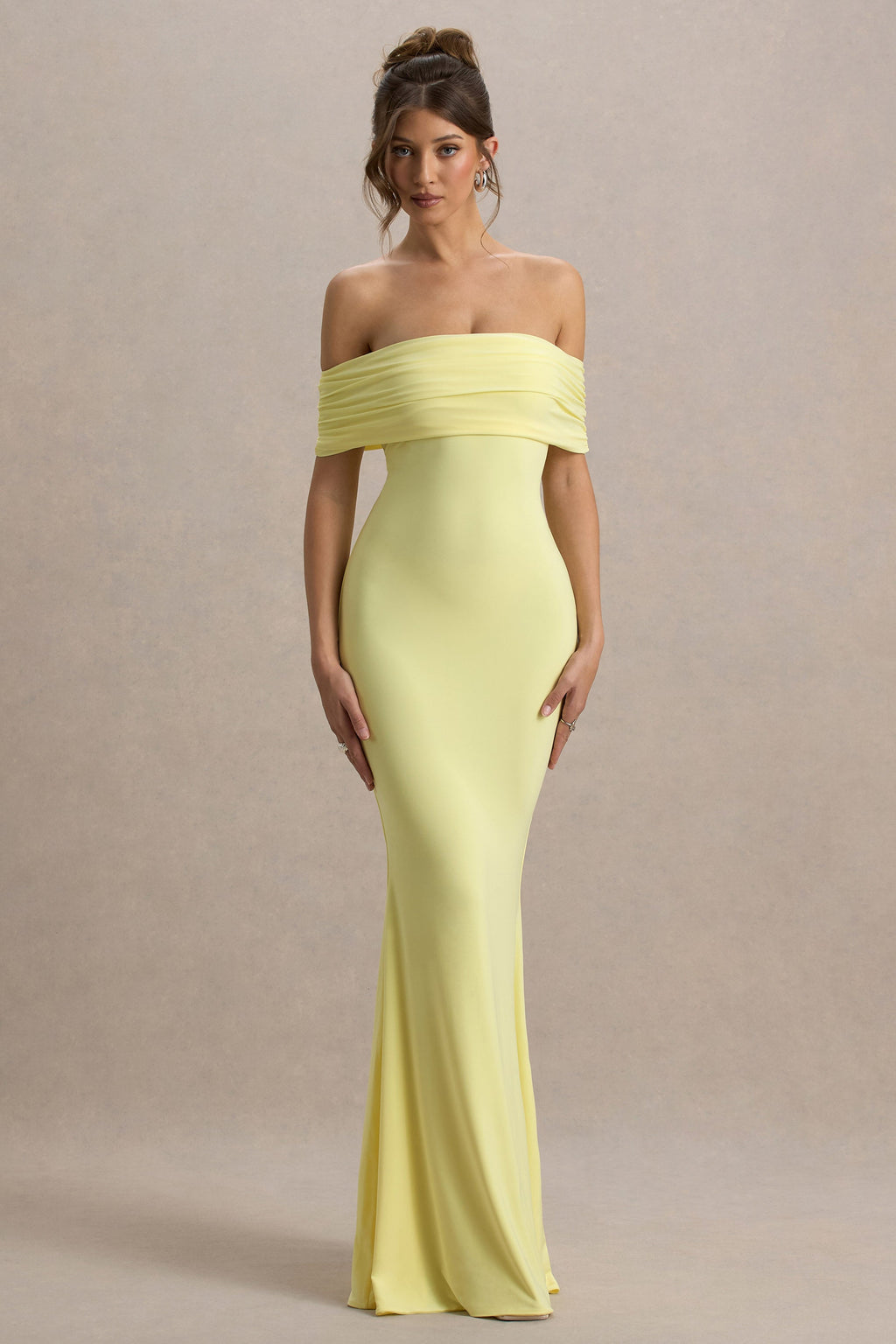 Cloe | Yellow Bardot Maxi Dress