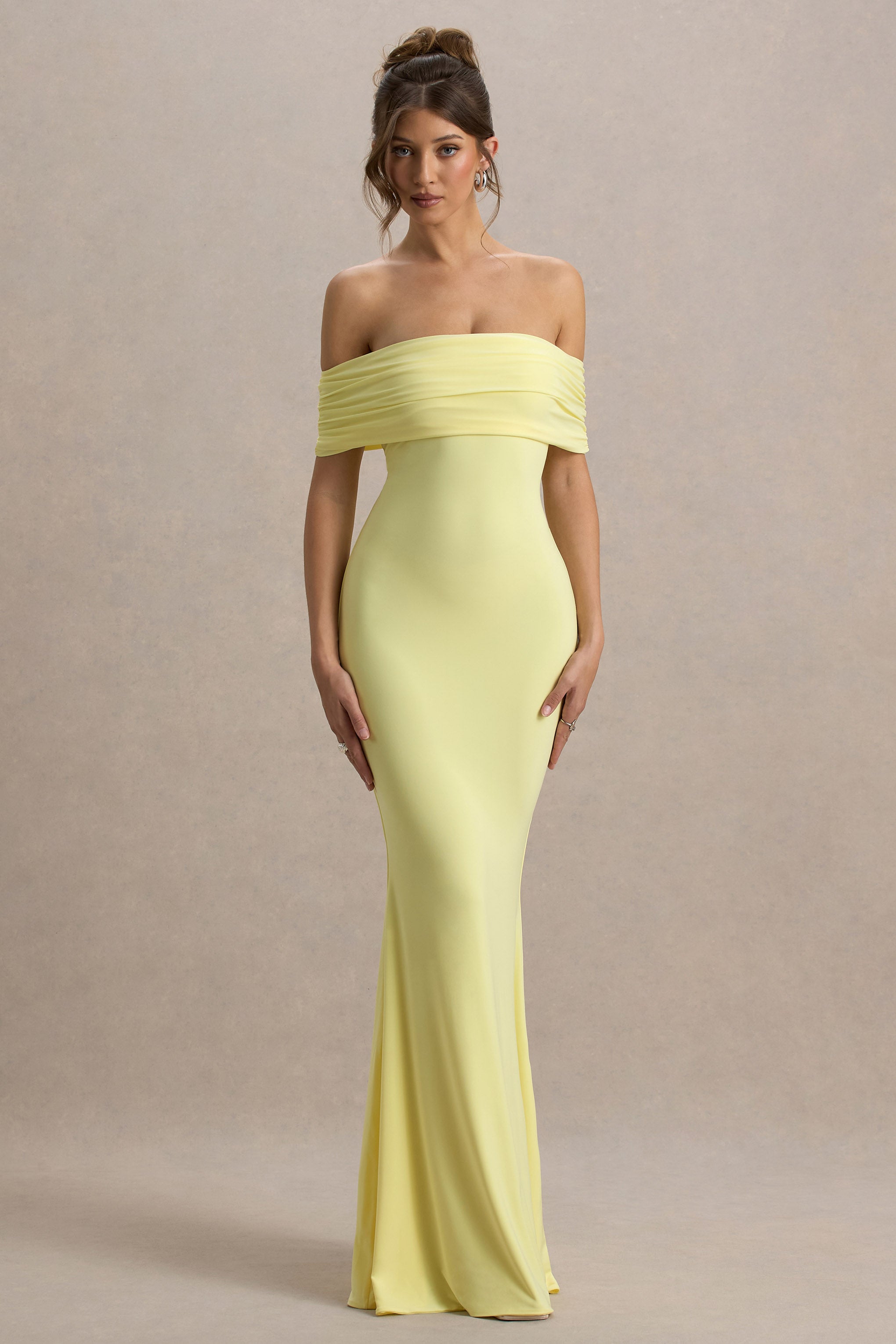 Cloe | Yellow Bardot Maxi Dress