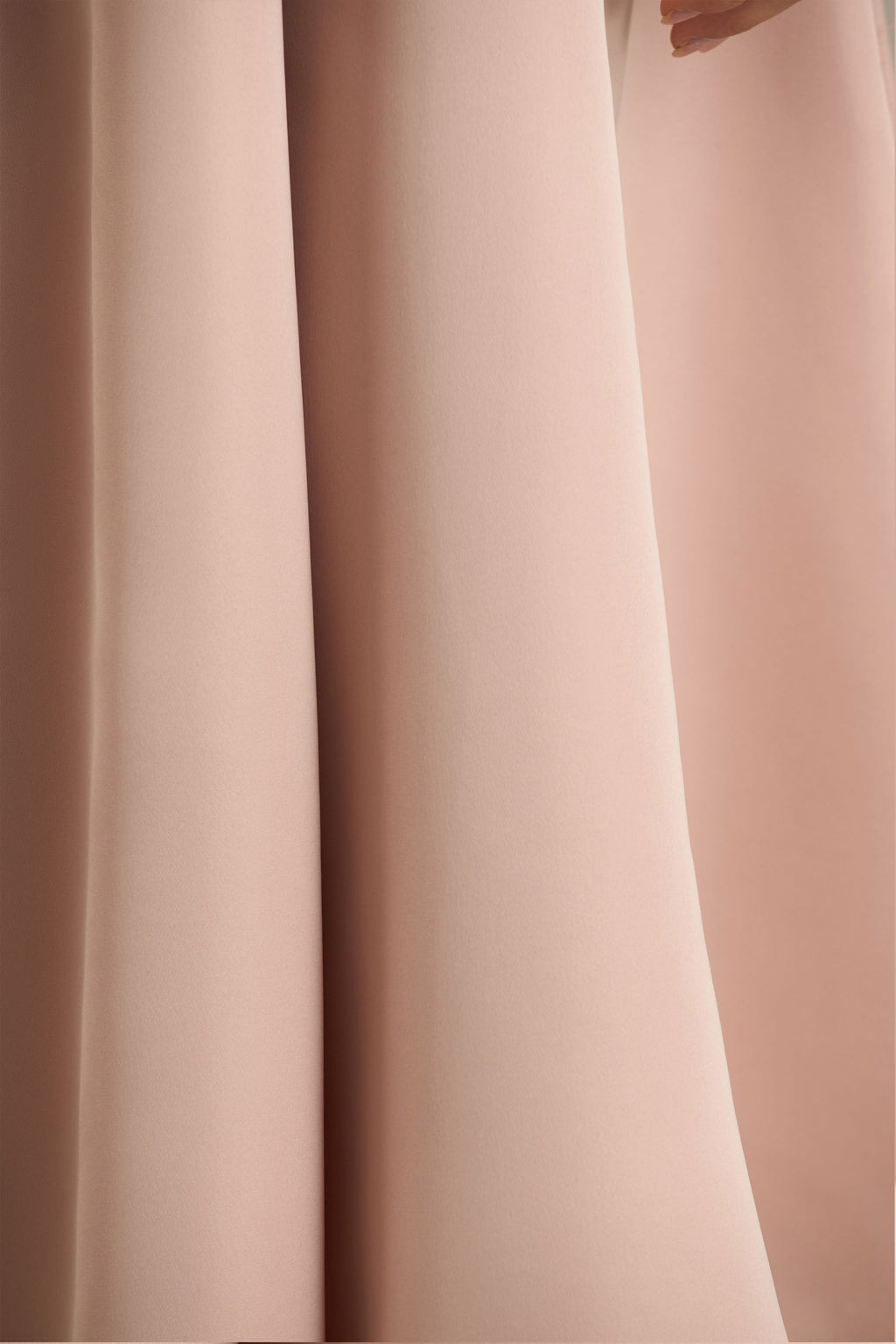 Mally | Rose Pink Satin Sweetheart A-Line Midi Dress